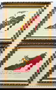 SET OF 2 ANDY WARHOL FRAMED LITHOGRAPHS  "A LA RECHERCHE DU SHOE PERDU": FRAMED ANDY WARHOL LITHOGRAPHS SHOE ILLUSTRATION. TOTAL FRAME SIZE: 10 X 12 INCHES APPROX. SHIPPING IN THE U.S VIA USPS PRIORITY MAIL $30