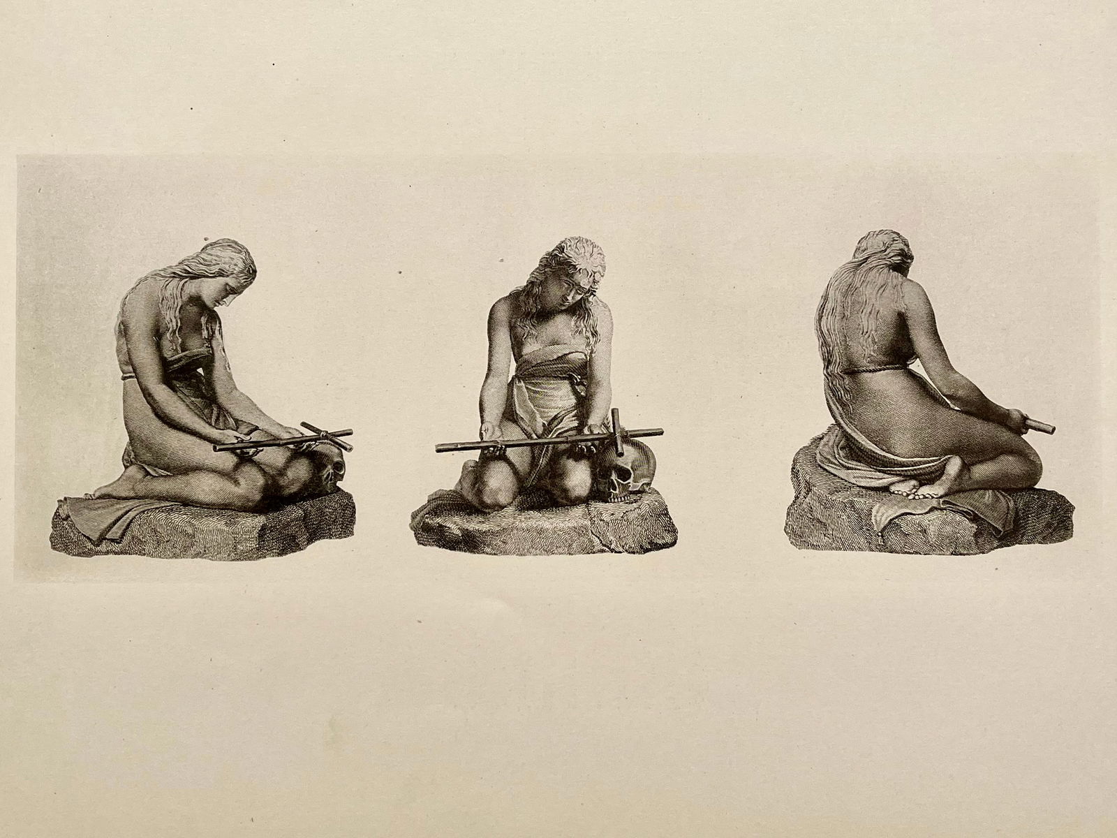 ANTIQUE PRINT AFTER ANTONIO CANOVA NEOCLASSICAL STATUE MADELEINE PENITENTE: ANTIQUE PRINT AFTER ANTONIO CANOVA. Print is sold Unframed. Size: 13.5 X 10.57 inches approx. Printed Circa 1876. SHIPPING IN THE U.S VIA USPS PRIORITY MAIL $15