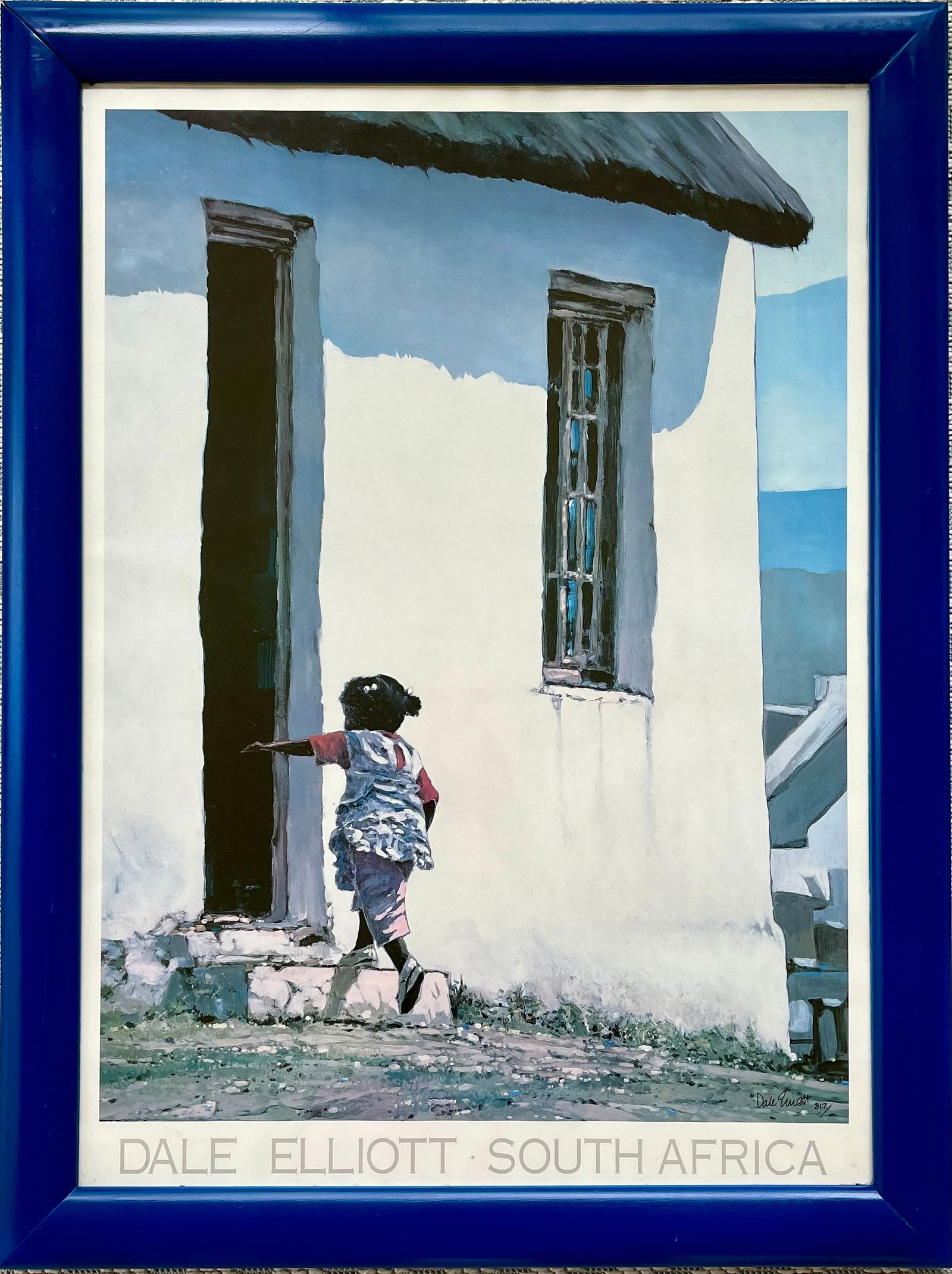 DALE ELLIOTT SOUTH AFRICA PRINT: DALE ELIOTT SOUTH AFRICA FRAMED PRINT. TOTAL FRAME SIZE: 21.5 X 29 INCHES APPROX. SHIPPING IN THE U.S VIA USPS PRIORITY MAIL $30