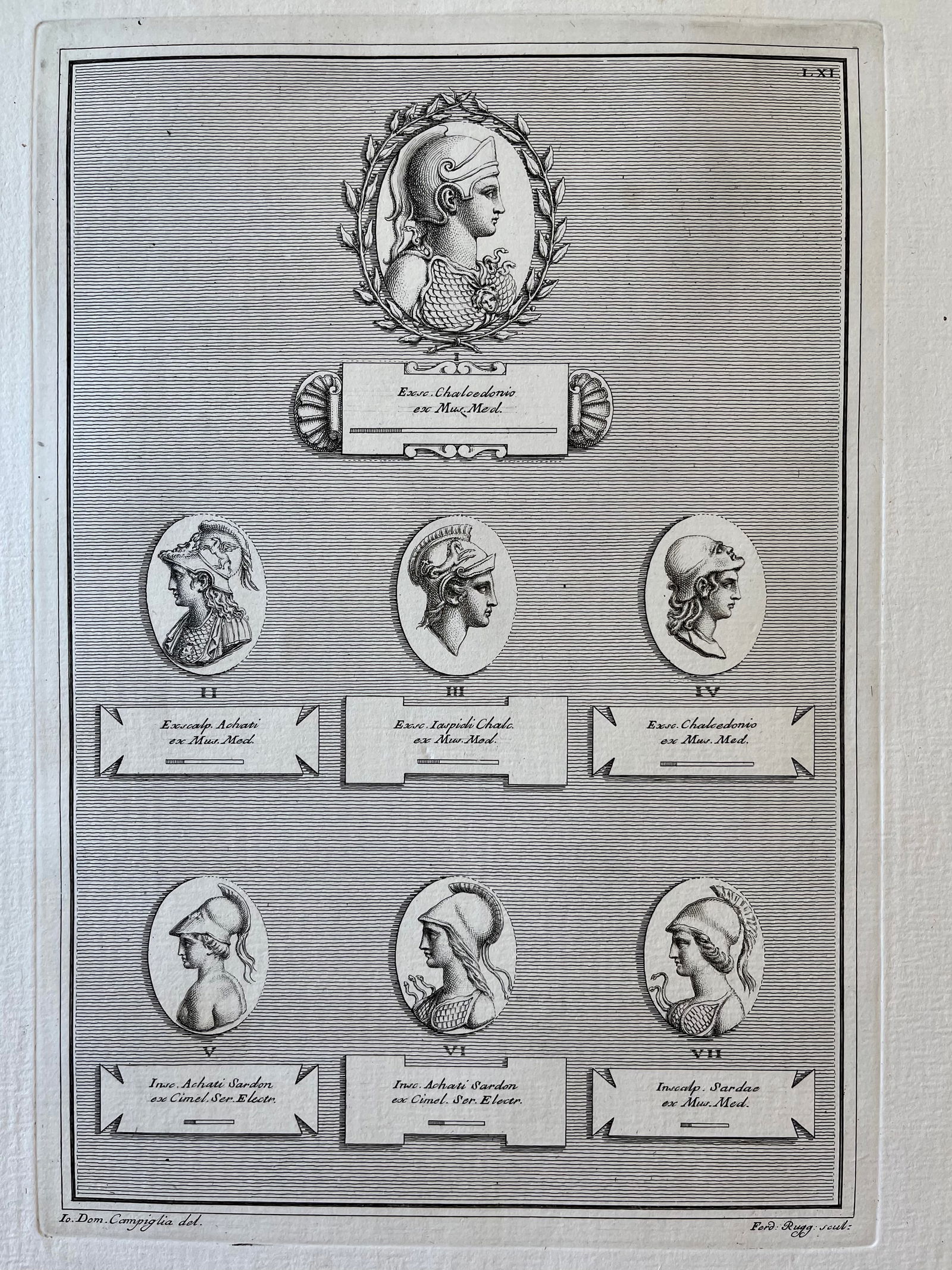 ANTIQUE NEOCLASSICAL ETCHING OF ROMAN CAMEOS: ANTIQUE ORIGINAL 18th Century ENGRAVING OF ROMAN MEDALLIONS. Laid paper. Engraving is Unframed. Size: 17.5 X 13.5 Inches Approx. SHIPPING IN THE U.S VIA USPS PRIORITY MAIL $18