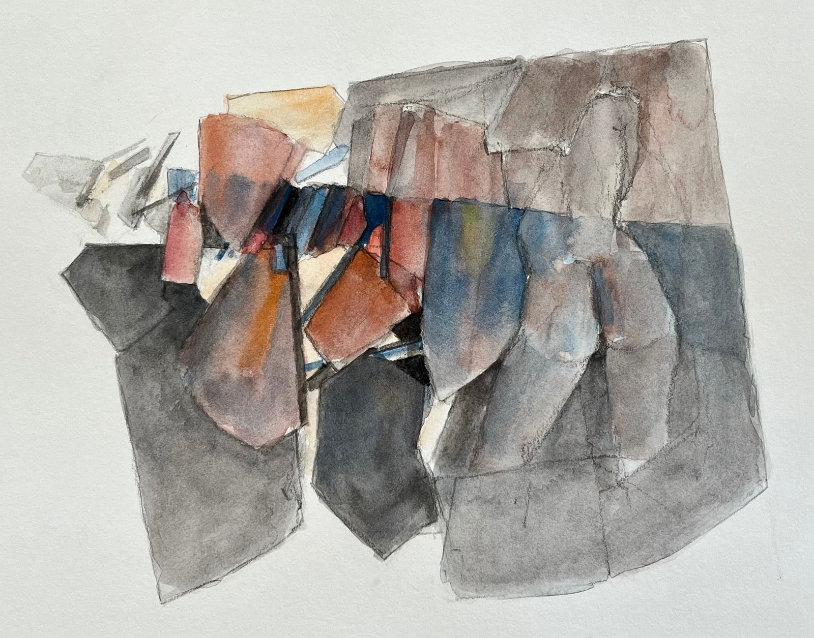 ORIGINAL ABSTRACT FRENCH WATERCOLOR (1 of 2)