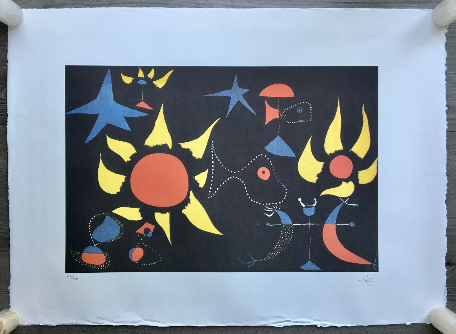JOAN MIRO LARGE PRINT: JOAN MIRO LARGE PRINT. SIZE: 30.5 X 22 INCHES approx. Unframed. Not Hand Signed. Comes rolled in a Tube. Shipping via USPS Priority Mail in the U.S $22