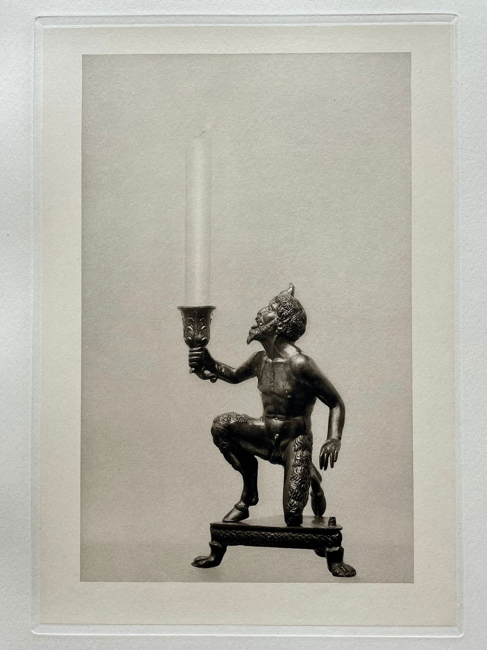 ETCHING PRINT AFTER ANDREA BRIOSCO RICCIO "A SATYR CANDLESTICK": PRINTED CIRCA 1926. SIZE: 13.5 X 17.5 INCHES APPROX. UNFRAMED. SHIPPING IN THE U.S VIA USPS PRIORITY MAIL $20