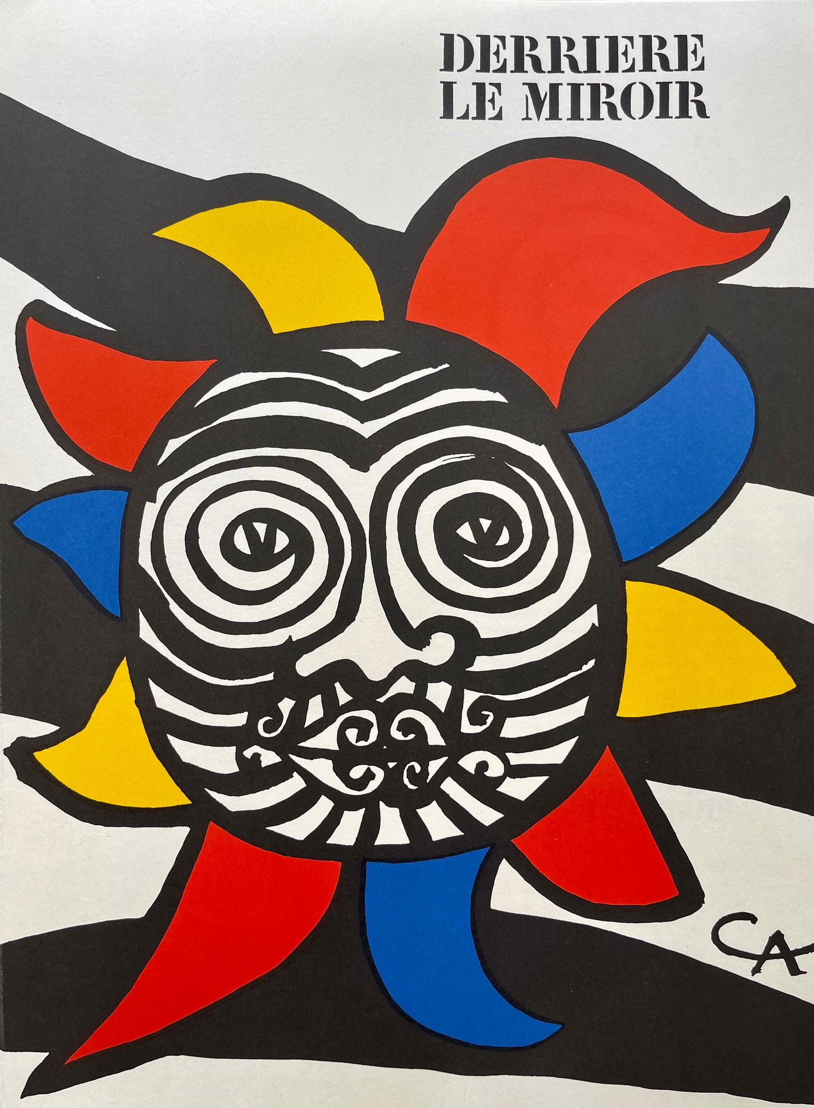 ALEXANDER CALDER ORIGINAL 1966 DERRIERE LE MIROIR LITHOGRAPH: Alexander Calder Original Derriere Le Miroir lithograph. Size: 11 X 15 Inches. Total open sheet size: 22 X 15 Inches Approximately. Unframed. PRINTED FRANCE 1966. MAEGHT EDITEUR. SHIPPING IN THE U.S