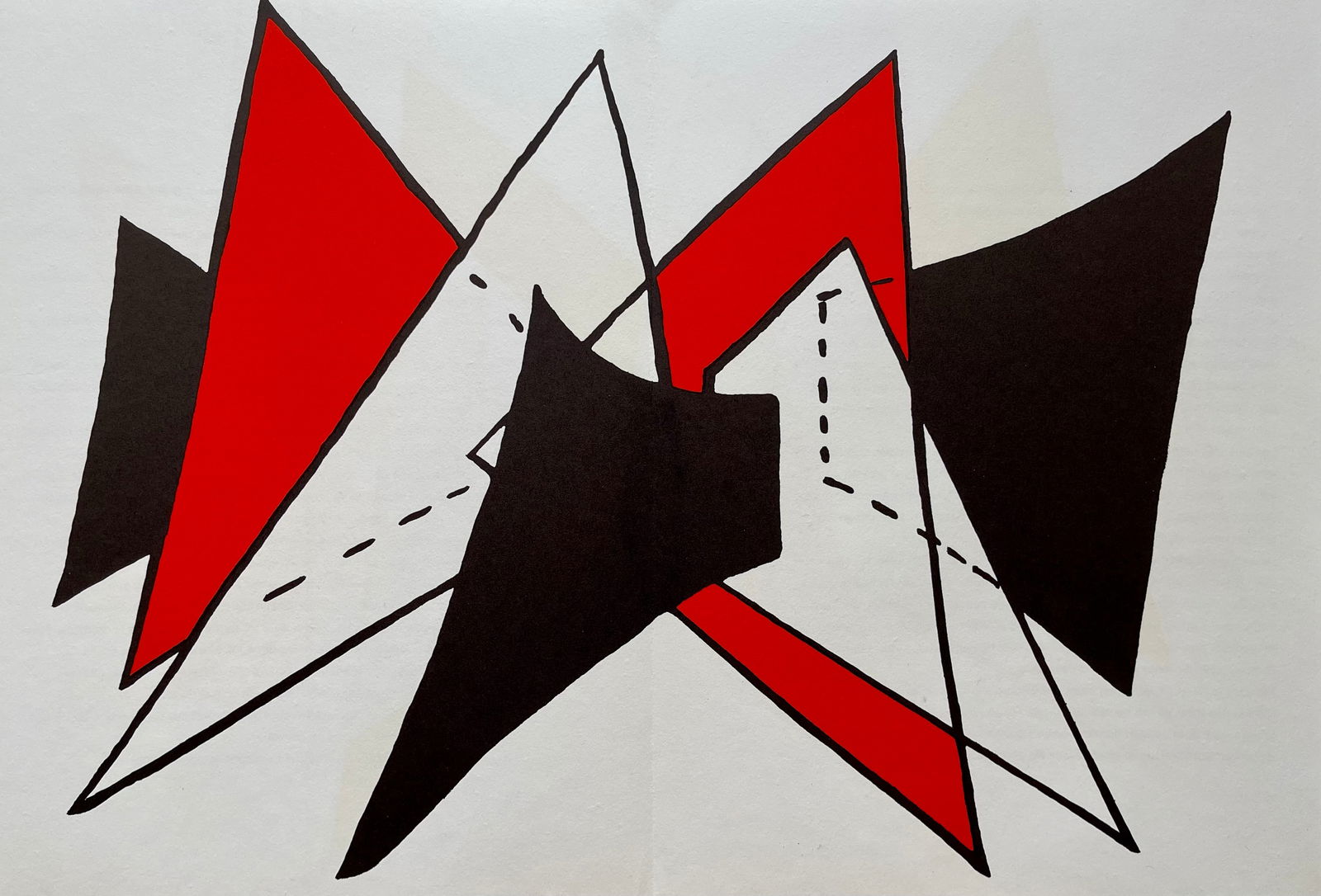 ALEXANDER CALDER ORIGINAL VINTAGE DERRIERE LE MIROIR LITHOGRAPH: Alexander Calder Original Derriere Le Miroir double page lithograph. Total sheet size: 22 X 15 Inches Approximately. Centerfold as Issued. Unframed. PRINTED FRANCE 1963. MAEGHT EDITEUR. SHIPPING IN