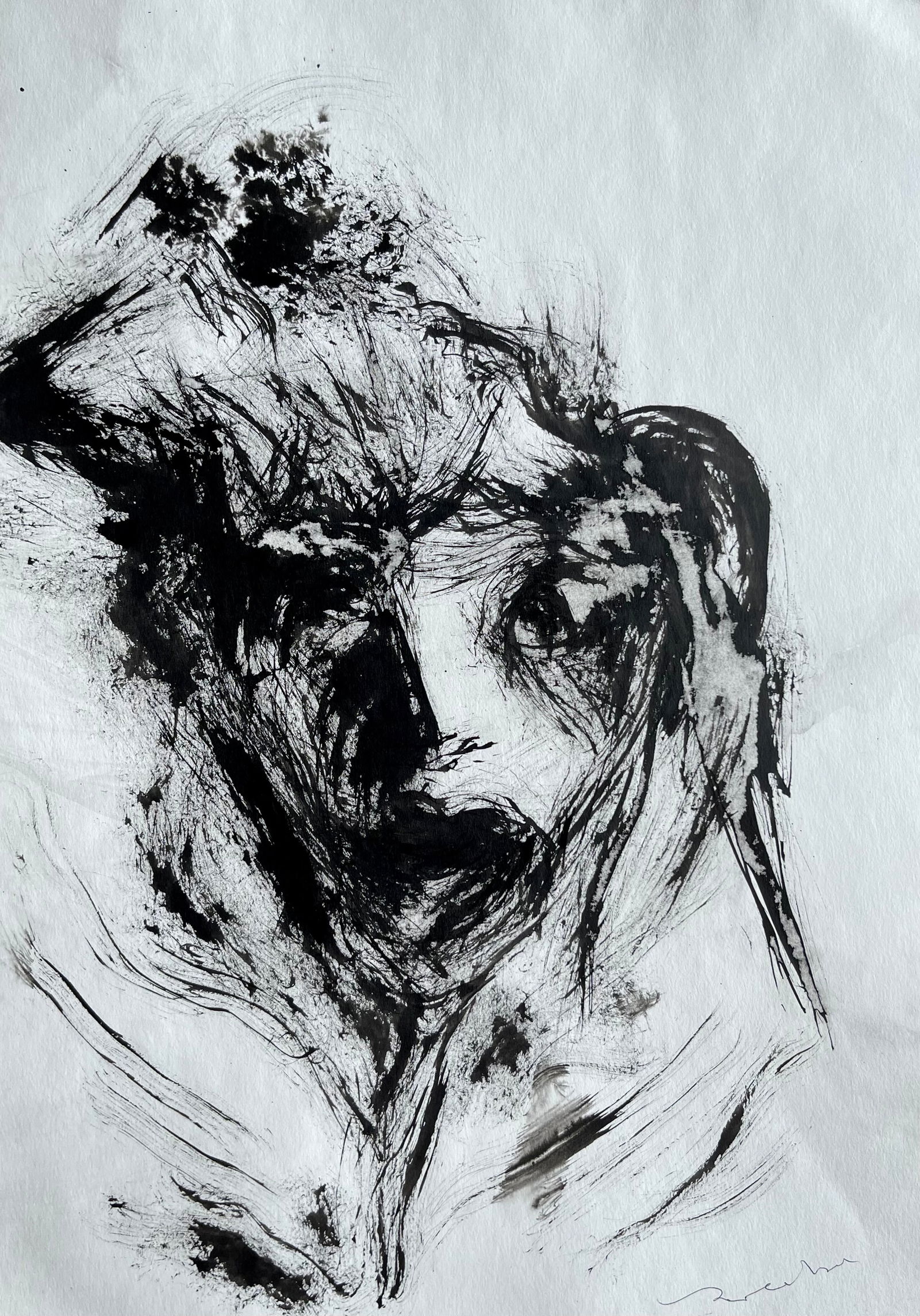 FRENCH ABSTRACT DRAWING ON PAPER (1 of 2)