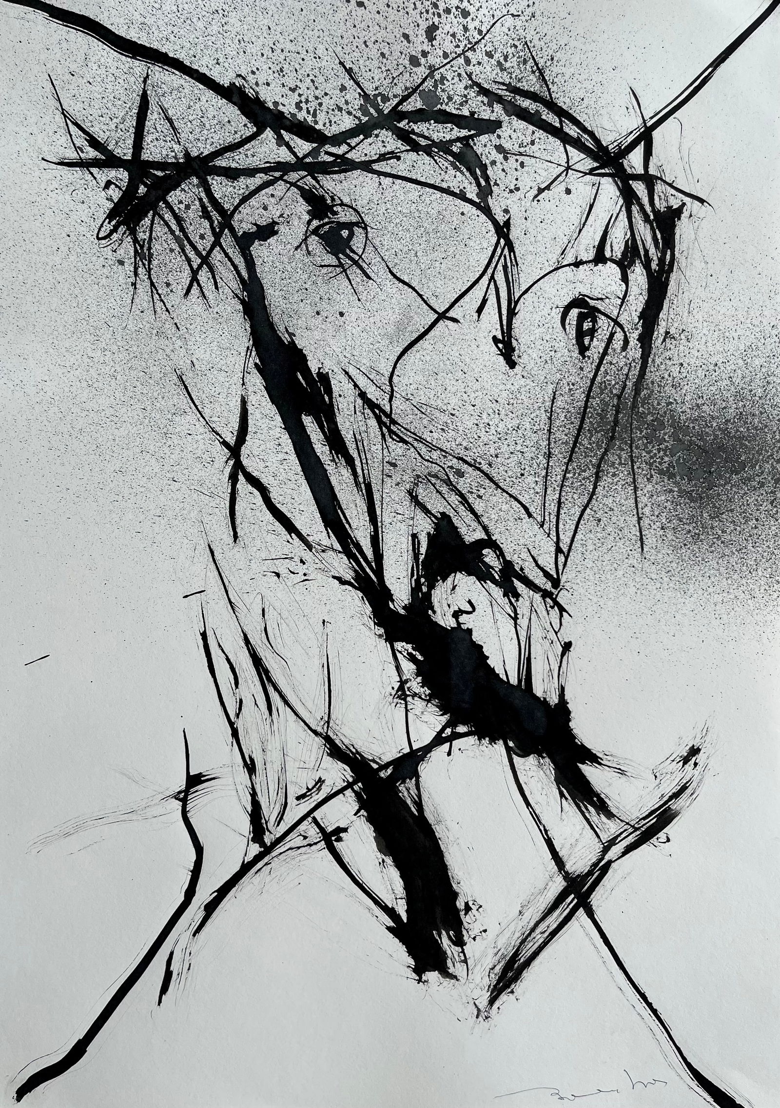 FRENCH ABSTRACT DRAWING ON PAPER (1 of 2)