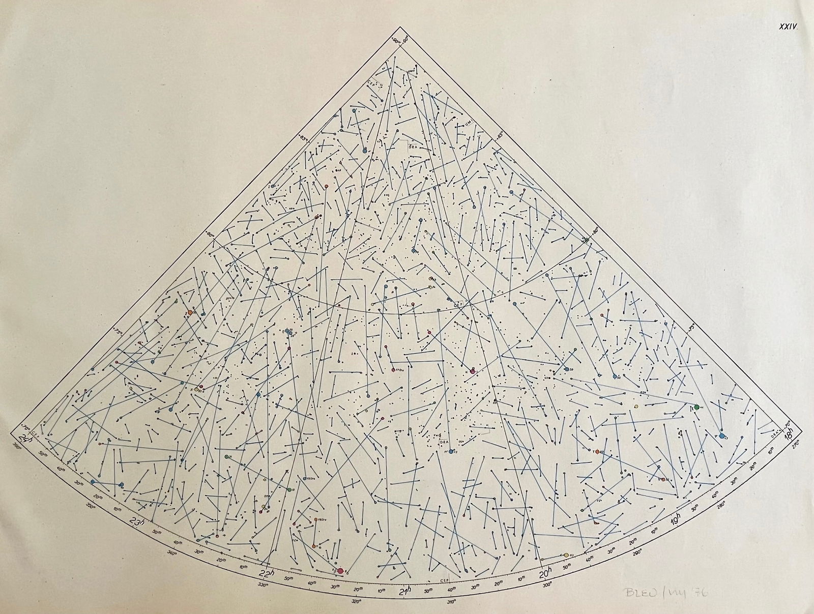 VINTAGE DRAWING INK ON CELESTIAL MAP - 2