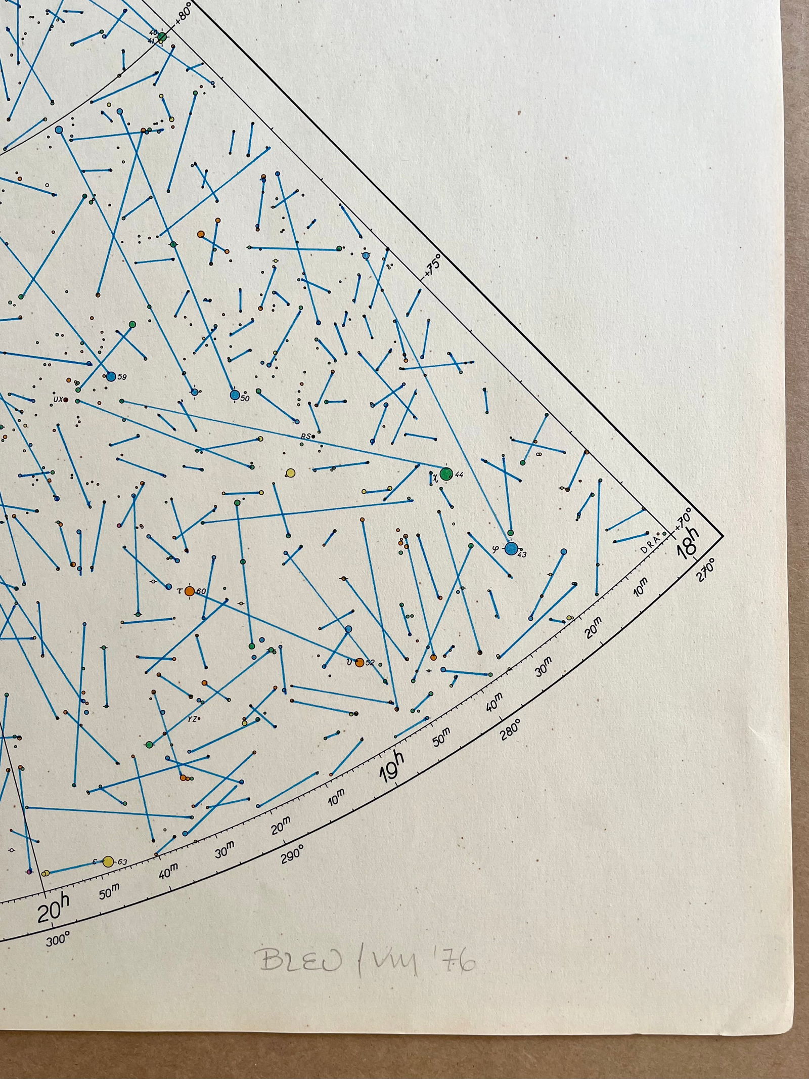 VINTAGE DRAWING INK ON CELESTIAL MAP - 4