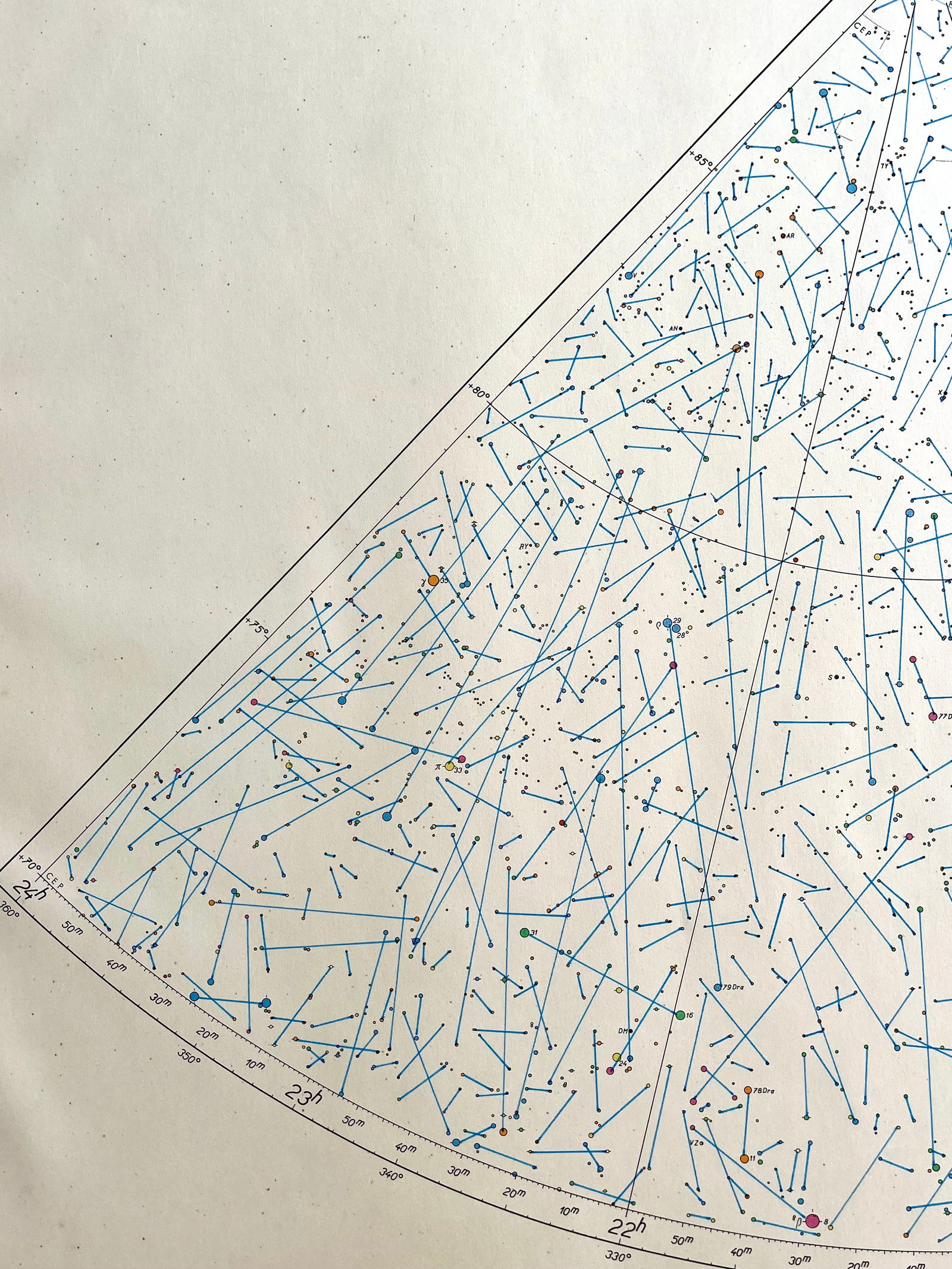 VINTAGE DRAWING INK ON CELESTIAL MAP - 5