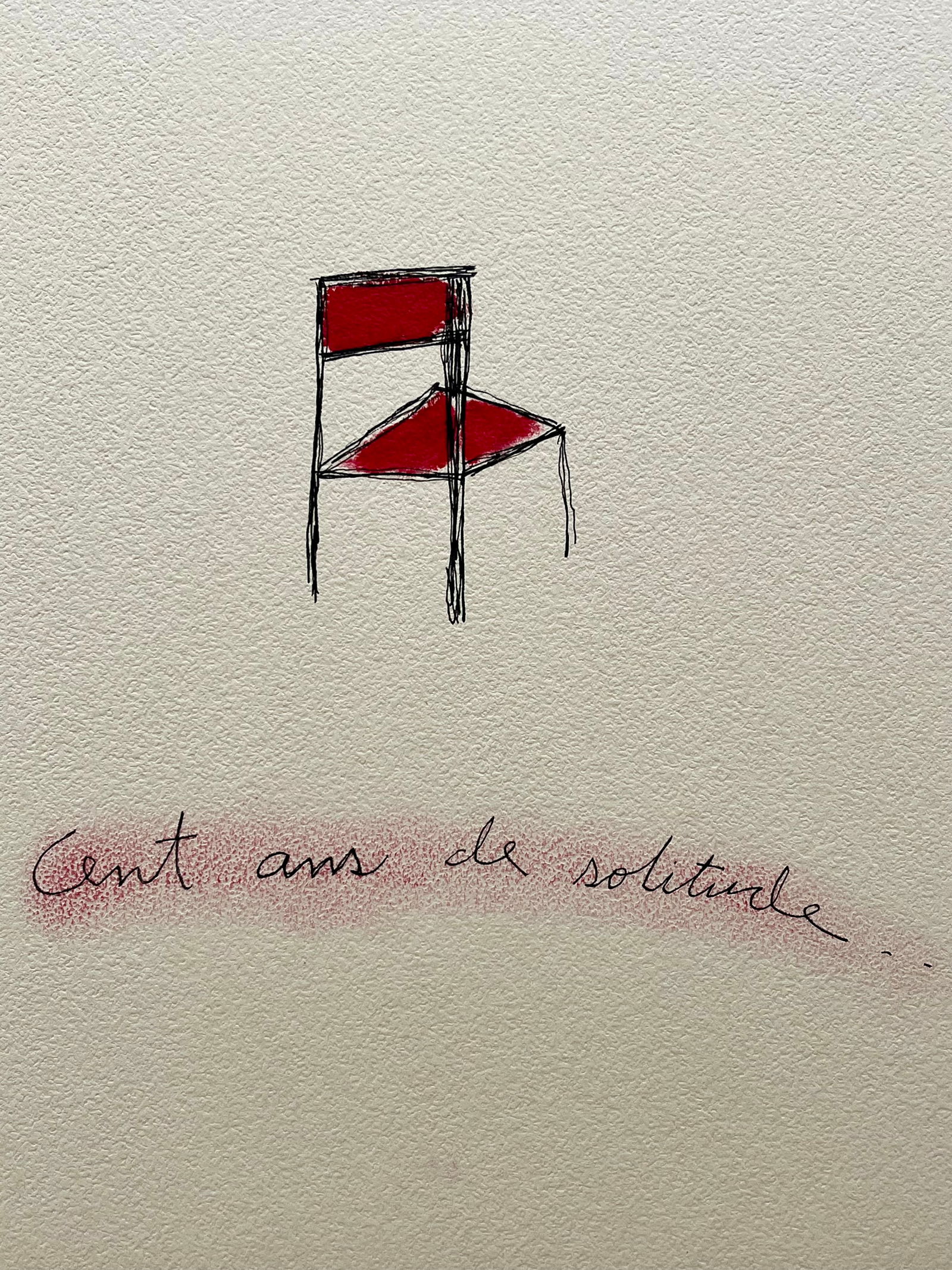 FRENCH NAIVE MINIMALIST DRAWING CENT ANS DE SOLITUDE: ORIGINAL DRAWING INK AND OIL ON PAPER BOARD. UNFRAMED. SIZE: 10 X 8 Inches approx. SHIPPING IN THE U.S VIA USPS PRIORITY MAIL $18. INTERNATIONAL $ 45.