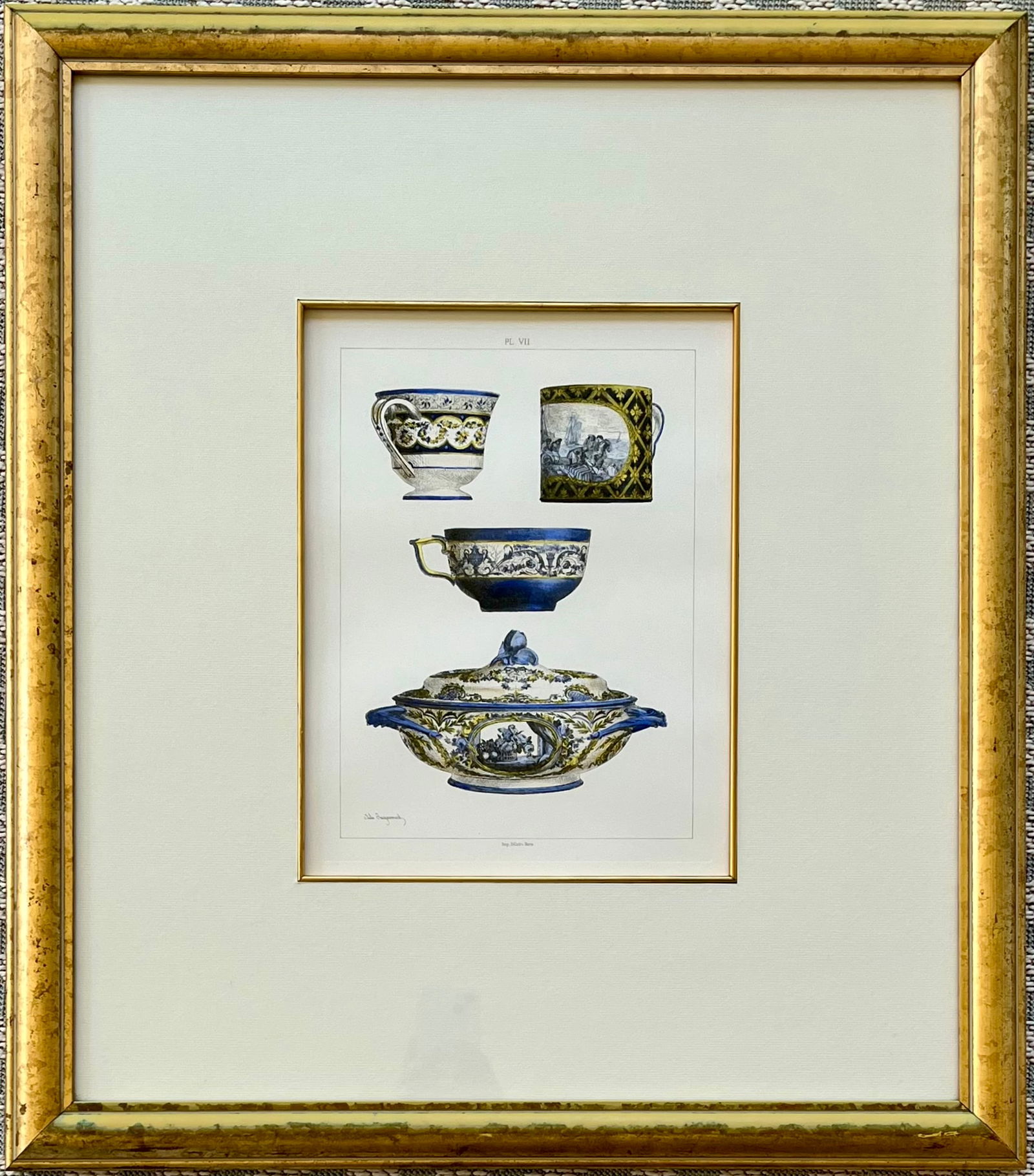 JULES JACQUEMART FRAMED ETCHING FRENCH PORCELAIN: JULES FERDINAND JACQUEMART (FRENCH, 1837-1880) TOTAL FRAME SIZE: 22 X 25.5 INCHES APPROX. IMAGE 9.5 X 12.5 INCHES APPROX. SHIPPING IN THE U.S VIA USPS PRIORITY MAIL $60.