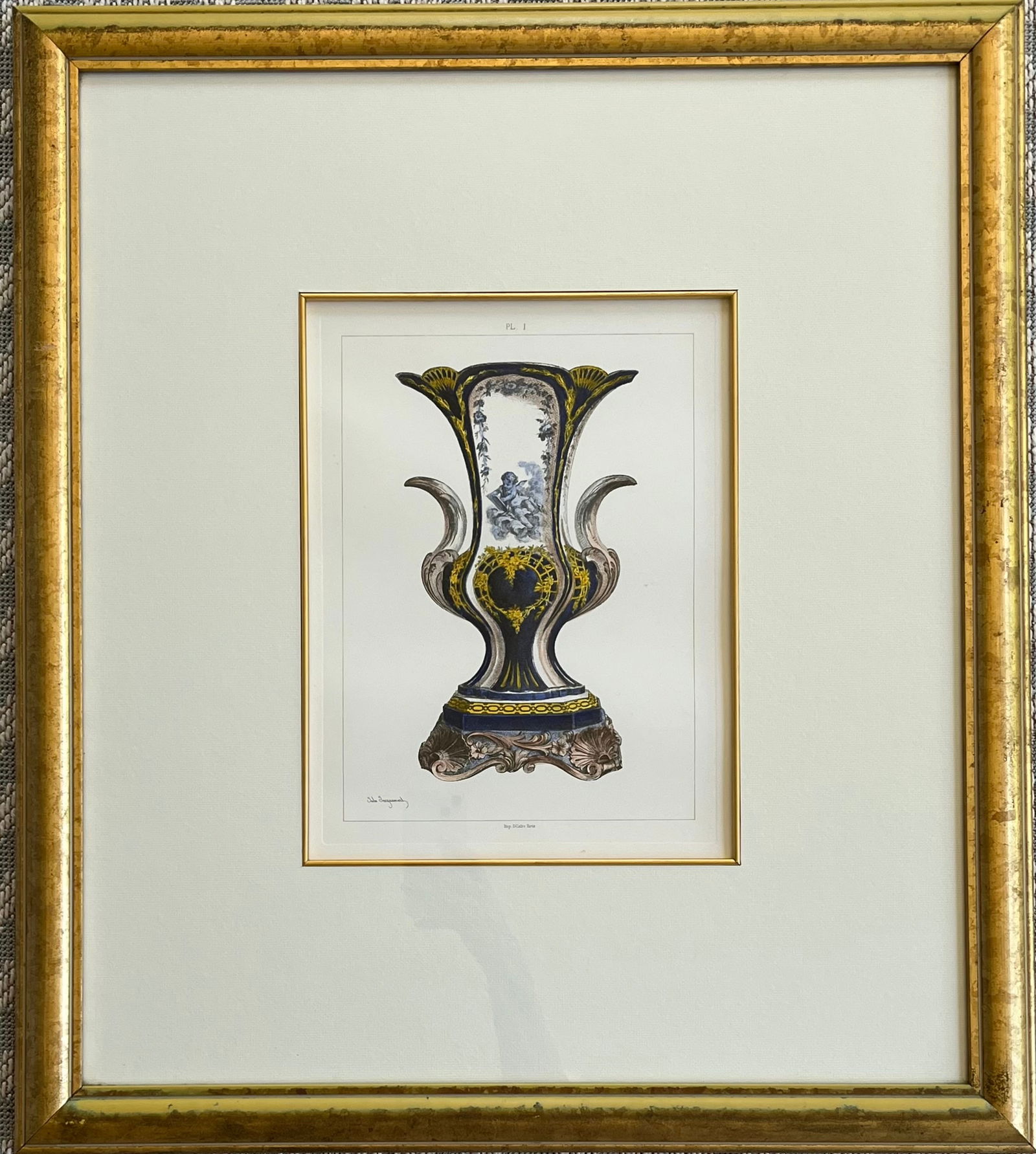 JULES JACQUEMART FRAMED ETCHING FRENCH PORCELAIN: JULES FERDINAND JACQUEMART (FRENCH, 1837-1880) TOTAL FRAME SIZE: 22 X 25.5 INCHES APPROX. IMAGE 9.5 X 12.5 INCHES APPROX. SHIPPING IN THE U.S VIA USPS PRIORITY MAIL $60.