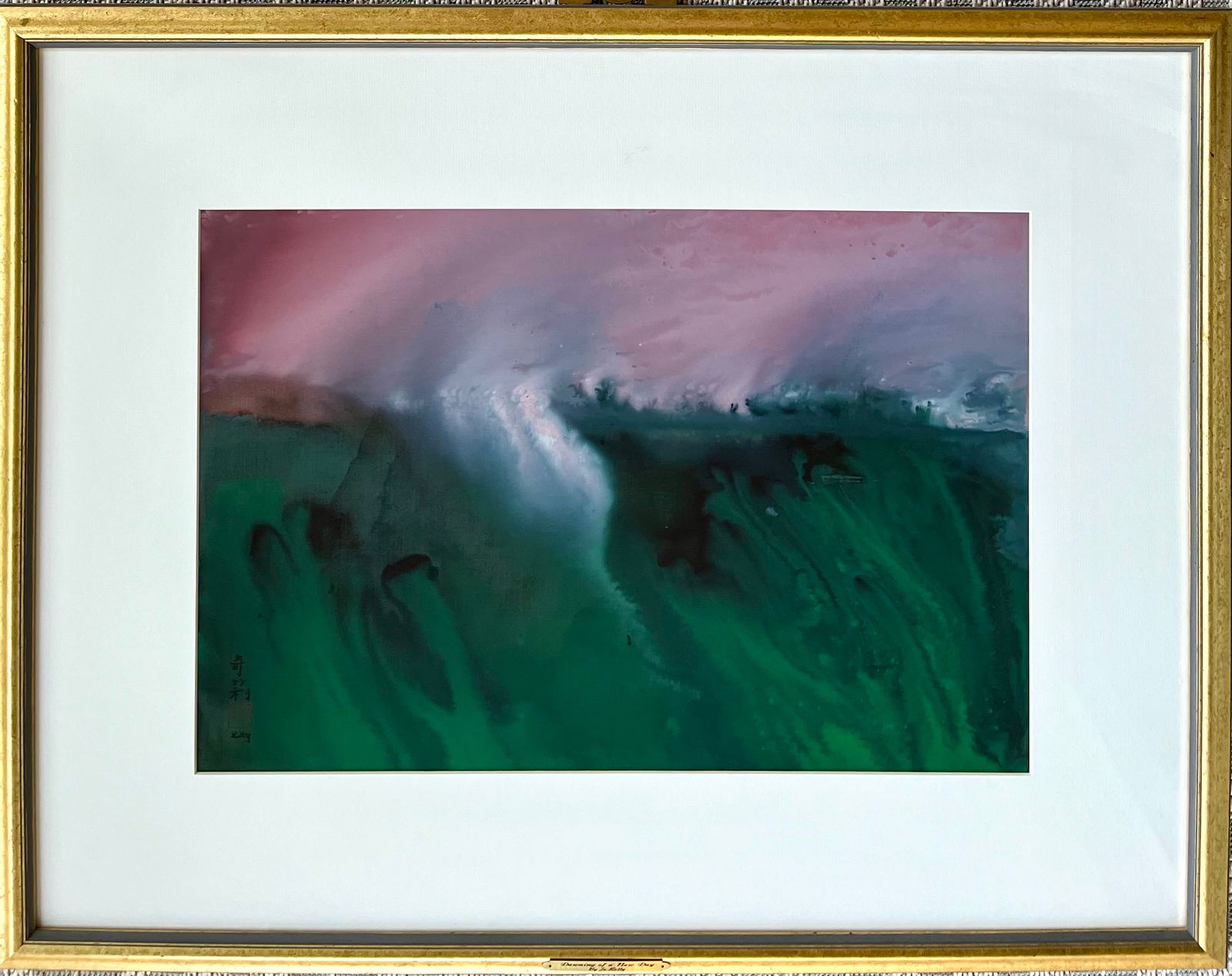 ORIGINAL WATERCOLOR JO KELLY "DAWNING OF A NEW DAY": ORIGINAL FRAMED WATERCOLOR BY JO KELLY (New York, 20th-Century). SIGNED LOWER LEFT. FRAME SIZE: 29 X 23 INCHES APPROX. WATERCOLOR SIZE: 19.4 X 14 INCHES APPROX. SHIPPING IN THE U.S VIA USPS PRIORITY M