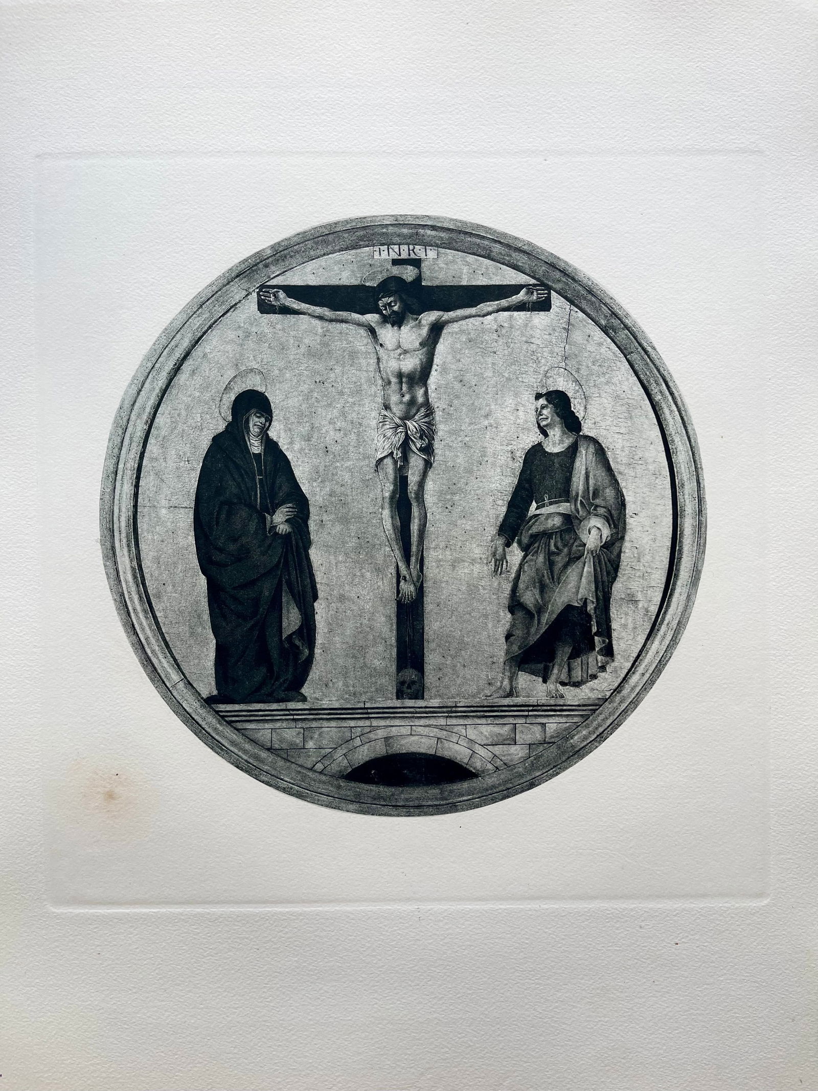 LARGE ETCHING AFTER FRANCESCO COSSA JESUS CRUCIFIXION (1 of 2)