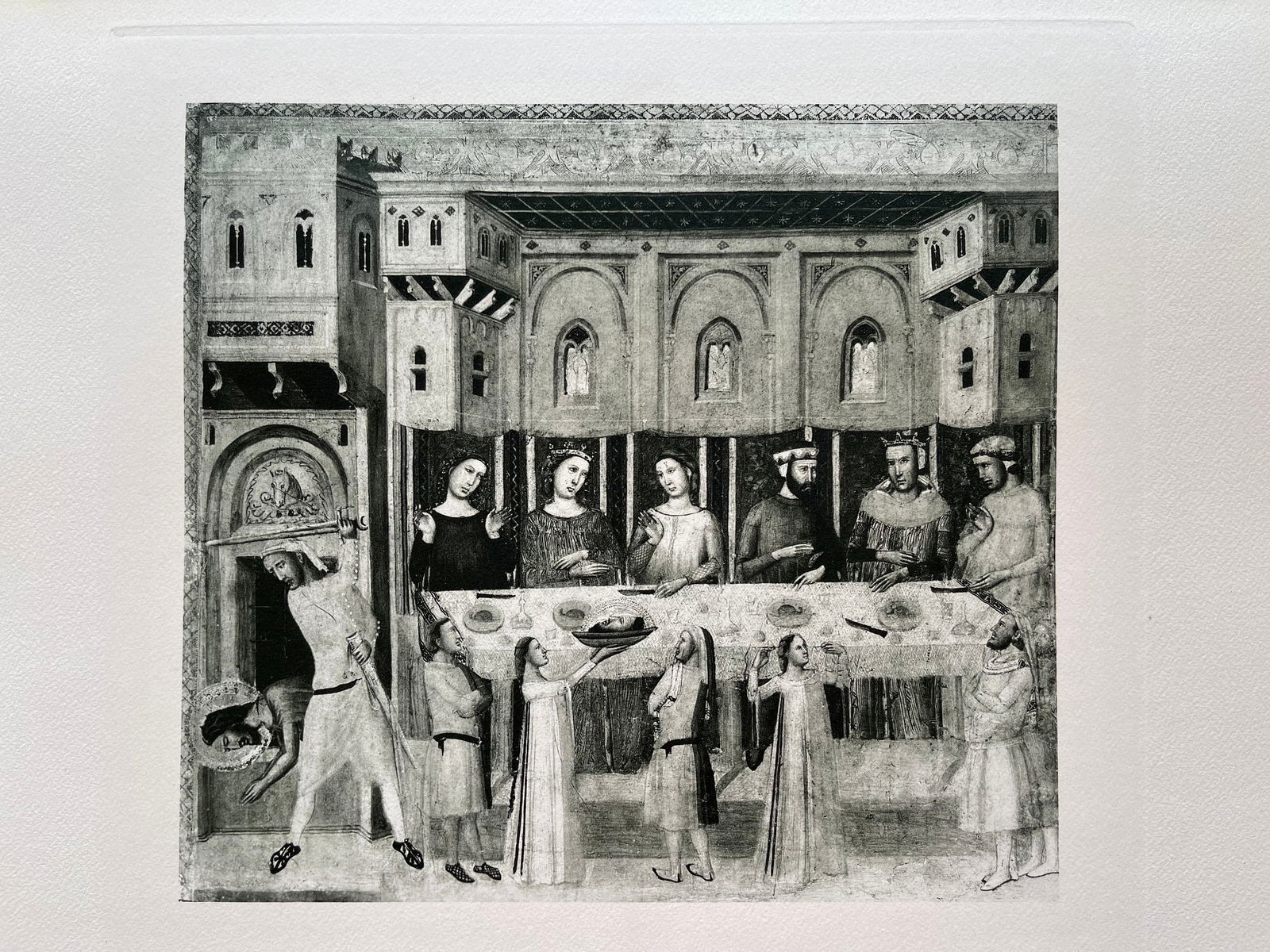ETCHING AFTR GIOVANNI BARONZIO DA RIMINI FEAST OF HEROD: Size: 19 X 15 INCHES APPROX. UNFRAMED. Printed in Paris Ca 1928. Shipping In the U.S via USPS Priority Mail $20