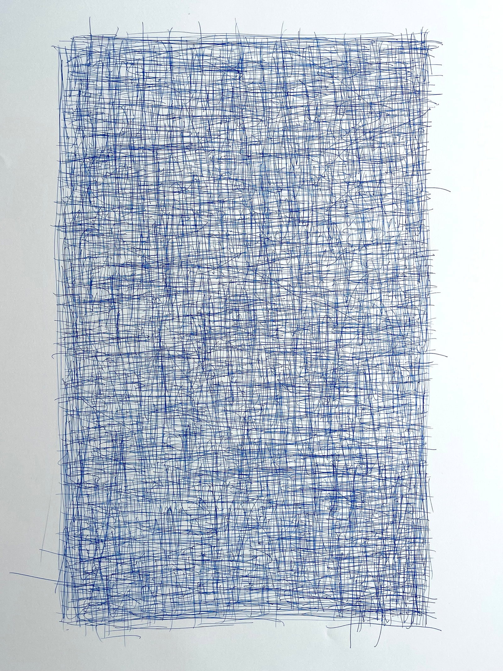 ORIGINAL BLUE INK ON PAPER MINIMALIST DRAWING: SIZE: 22X30 INCHES. DRAWING IS UNFRAMED. COMES ROLLED IN A TUBE. SHIPPING IN THE U.S IS $20