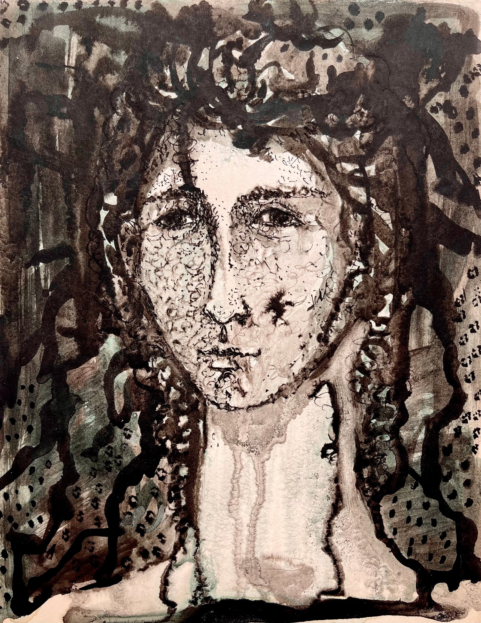 FRENCH SURREALIST WATERCOLOR JACQUES BOERI: ORIGINAL WATERCOLOR SIZE: 8.7 X 11.4 INCHES APPROX. UNFRAMED. SHIPPING IN THE U.S VIA USPS PRIORITY MAIL $15