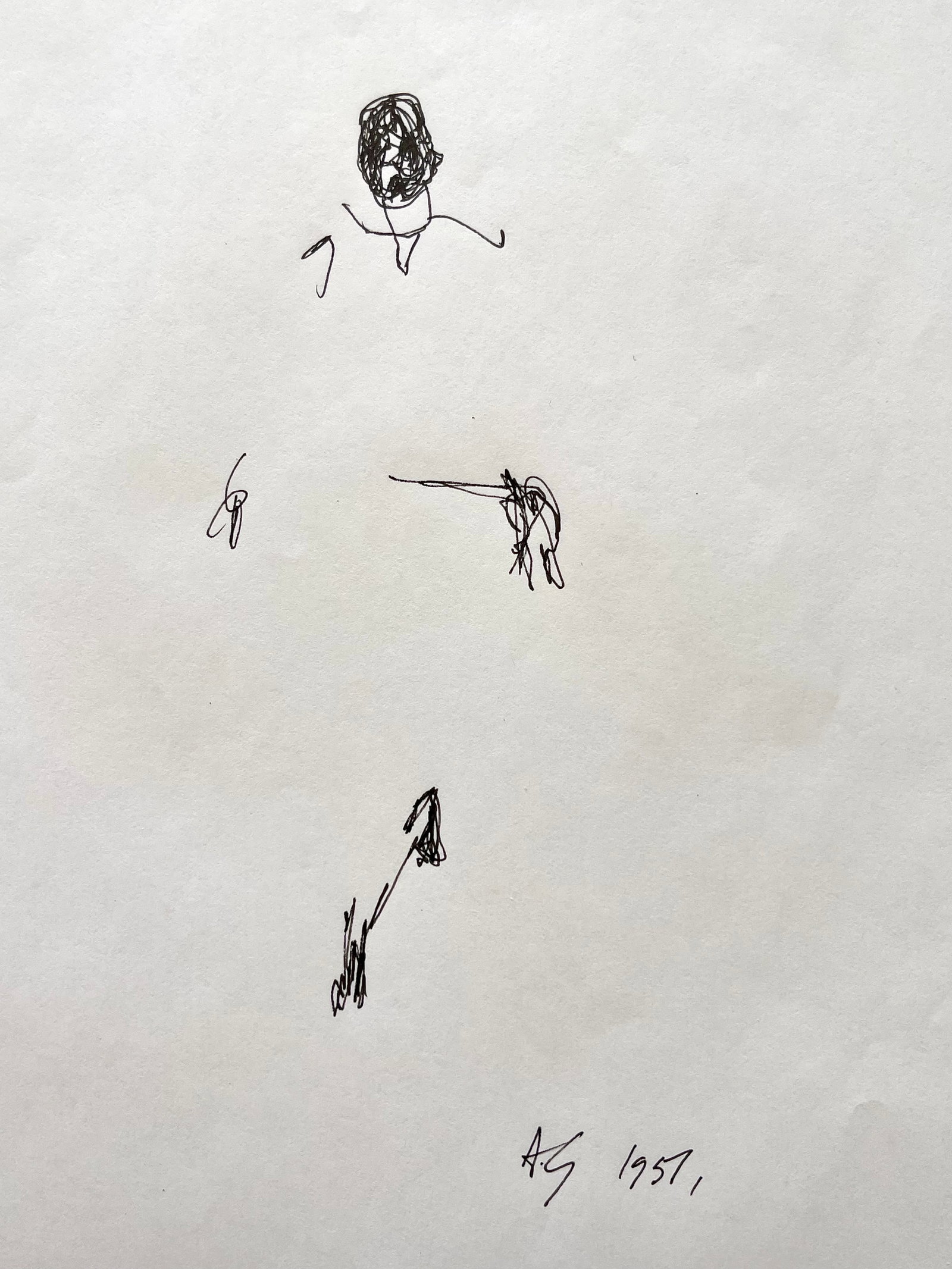 SET OF 2 VINTAGE MINIMALIST INK DRAWINGS (1 of 4)