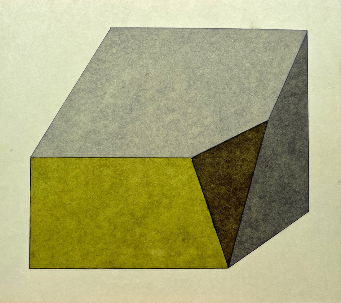 VINTAGE GEOMETRIC MINIMALIST PAINTING: MID-CENTURY OIL ON THICK PAPER. SIZE: 9.5 X 8.5 INCHES APPROX. UNSIGNED. UNFRAMED. SHIPPING IN THE U.S VIA USPS PRIORITY MAIL $15