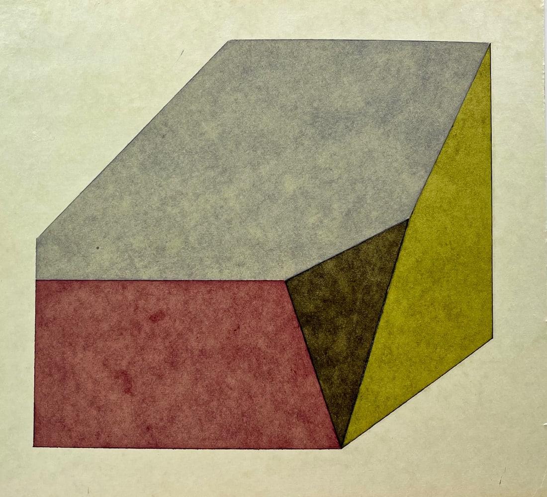 VINTAGE GEOMETRIC MINIMALIST PAINTING: MID-CENTURY OIL ON THICK PAPER. SIZE: 9.5 X 8.5 INCHES APPROX. UNSIGNED. UNFRAMED. SHIPPING IN THE U.S VIA USPS PRIORITY MAIL $15