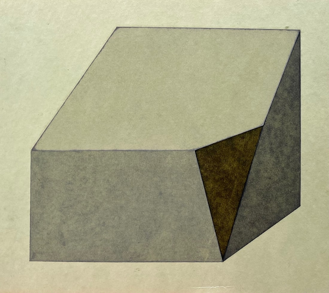 VINTAGE GEOMETRIC MINIMALIST PAINTING: MID-CENTURY OIL ON THICK PAPER. SIZE: 9.5 X 8.5 INCHES APPROX. UNSIGNED. UNFRAMED. SHIPPING IN THE U.S VIA USPS PRIORITY MAIL $15