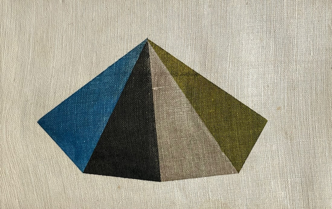 Vintage Abstract Geometric Oil Painting: Vintage Abstract Oil Painting. Unframed. Size: 7 x 4.5” approx. Unsigned. Age toning, Edge Roughness. SHIPPING IN THE U.S VIA USPS PRIORITY MAIL $15