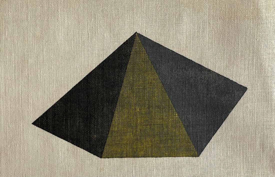 Vintage Abstract Geometric Oil Painting: Vintage Abstract Oil Painting. Unframed. Size: 7 x 4.5” approx. Unsigned. Age toning, Edge Roughness. SHIPPING IN THE U.S VIA USPS PRIORITY MAIL $15