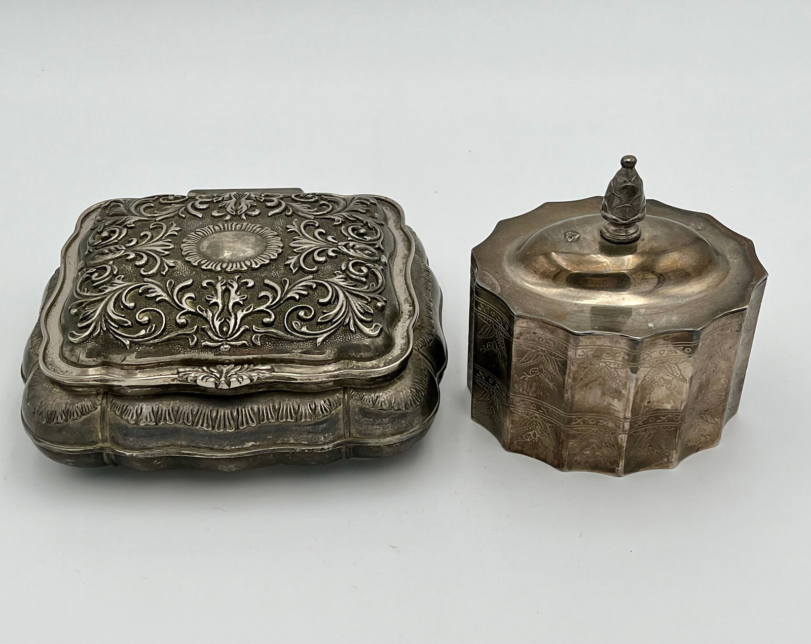 Set Of 2 Vintage Godinger Silverplate Jewelry Boxes Baroque Victorian Style (1 of 20)