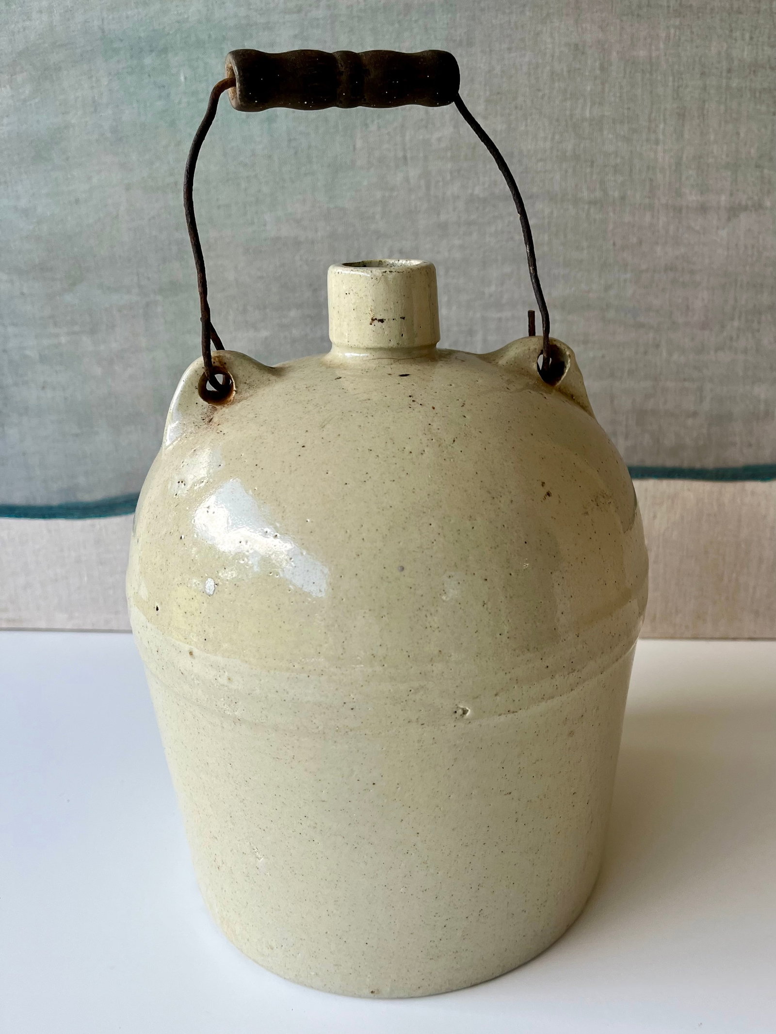 Antique Stoneware Jug Ceramic Decoration: Height: 9.5 inches approx. SHIPPING IN THE U.S VIA USPS PRIORITY MAIL $25