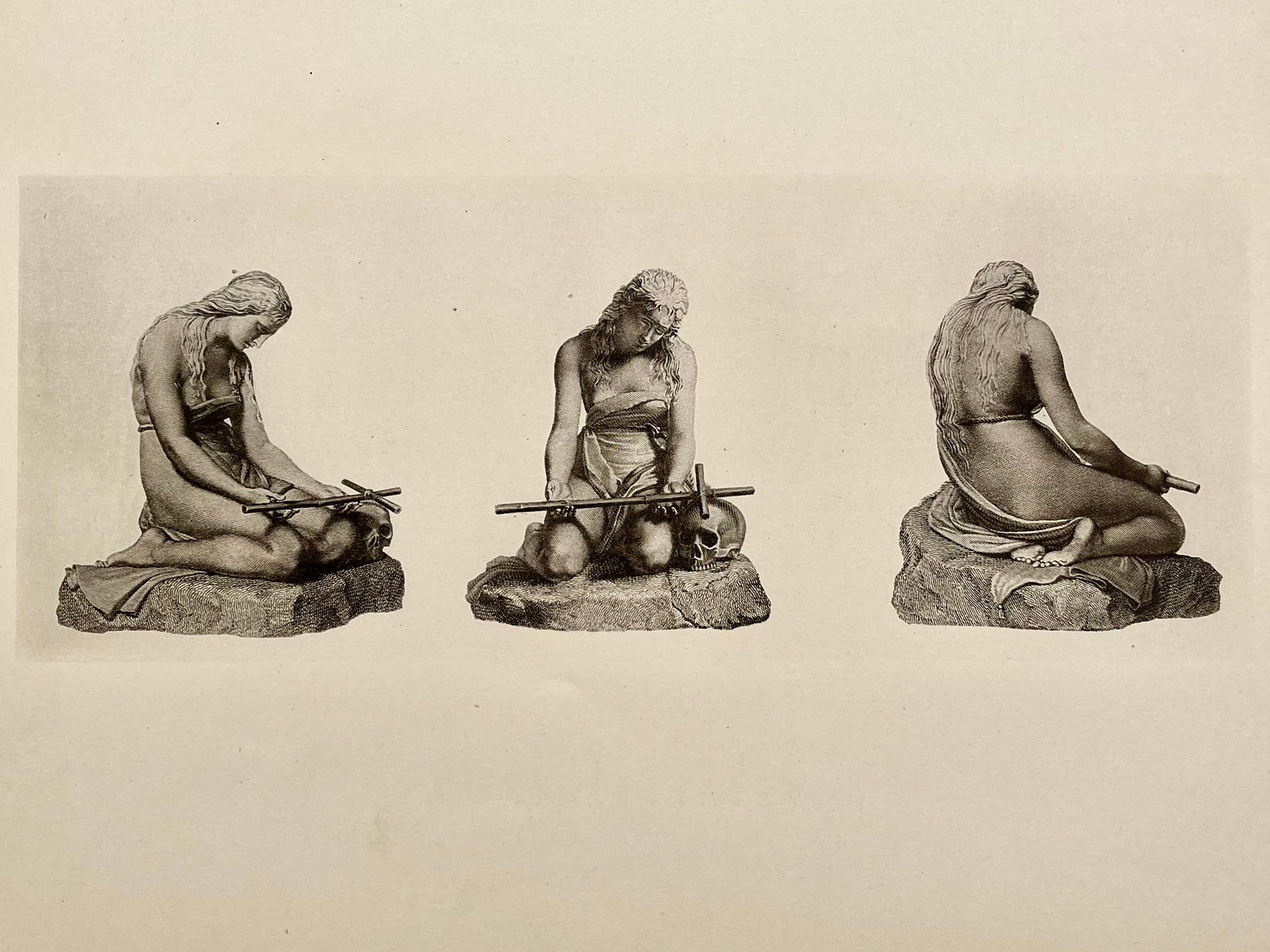 ANTIQUE PRINT AFTER ANTONIO CANOVA NEOCLASSICAL STATUE MADELEINE PENITENTE: ANTIQUE PRINT AFTER ANTONIO CANOVA. Print is sold Unframed. Size: 13.5 X 10.57 inches approx. Printed Circa 1876. SHIPPING IN THE U.S VIA USPS PRIORITY MAIL $15