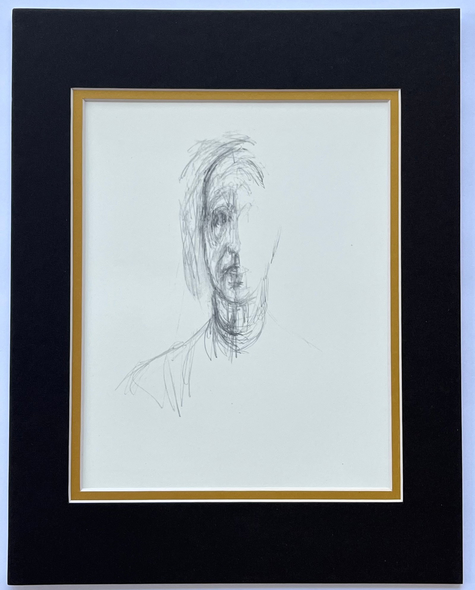 MATTED ALBERTO GIACOMETTI PRINT: PRINTS PRINTED IN ITALY CIRCA 1980. TOTAL MAT SIZE: 11 X 14 INCHES. SHIPPING IN THE U.S VIA USPS PRIORITY MAIL $15