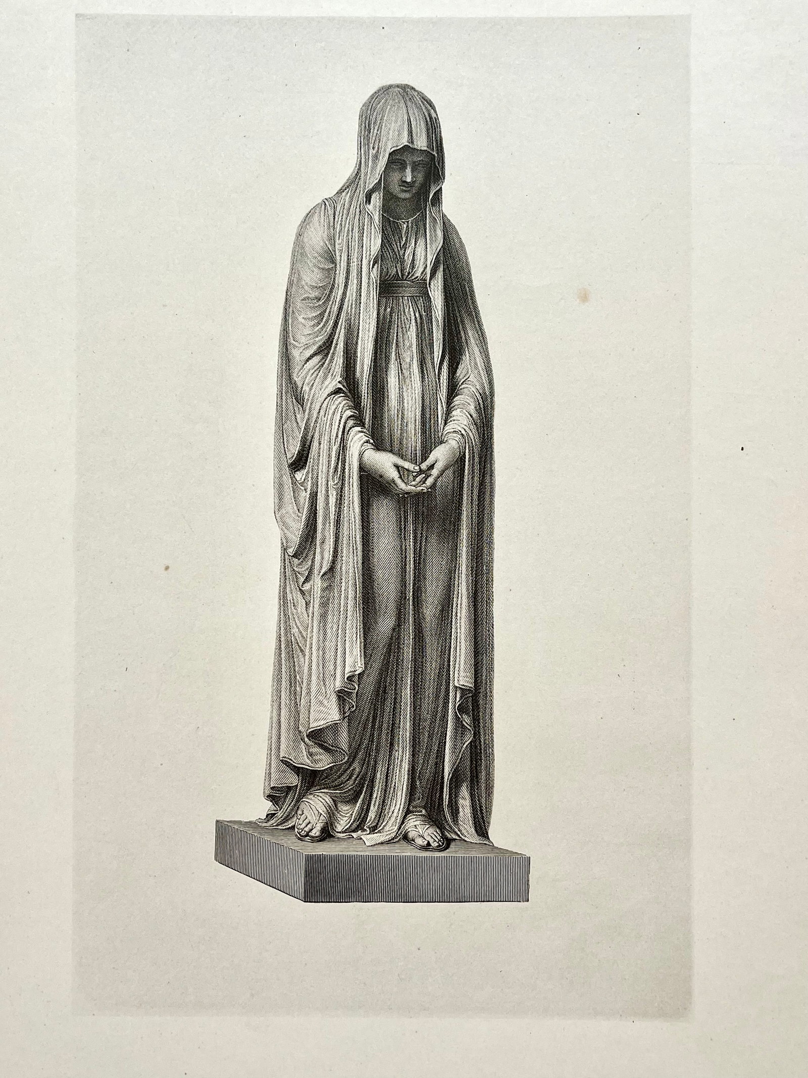 ANTIQUE PRINT AFTER ANTONIO CANOVA NEOCLASSICAL STATUE PIETY: ANTIQUE PRINT AFTER ANTONIO CANOVA. Print is sold Unframed. Size: 13.5 X 10.57 inches approx. Printed Circa 1876. SHIPPING IN THE U.S VIA USPS PRIORITY MAIL $15
