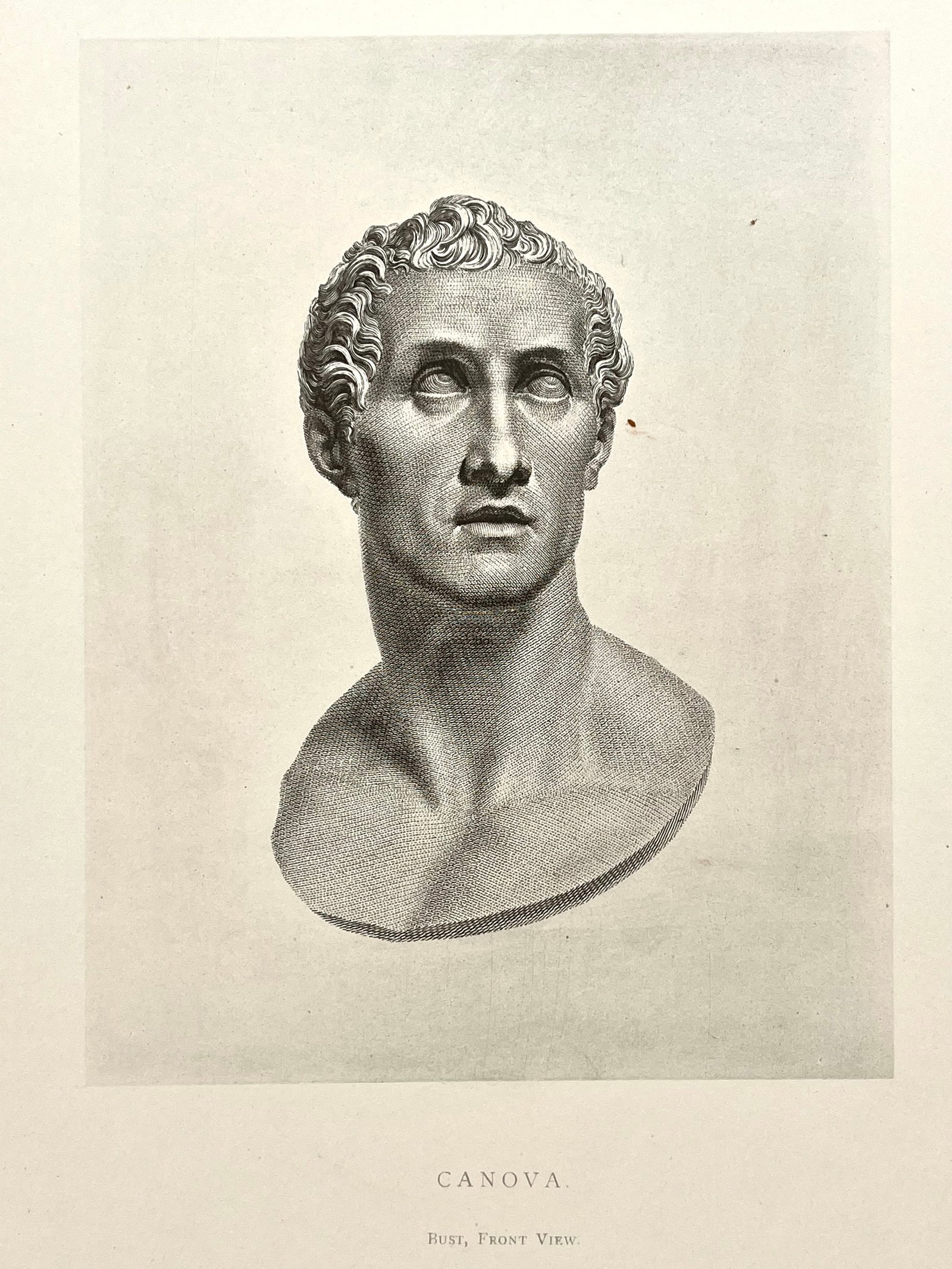 ANTIQUE PRINT AFTER ANTONIO CANOVA NEOCLASSICAL BUST: ANTIQUE PRINT AFTER ANTONIO CANOVA. Print is sold Unframed. Size: 13.5 X 10.57 inches approx. Printed Circa 1876. SHIPPING IN THE U.S VIA USPS PRIORITY MAIL $15