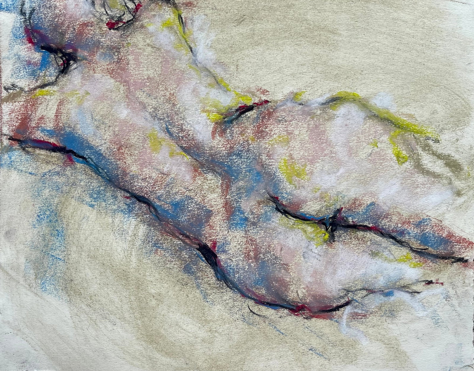 ABSTRACT MODERNIST DRAWING RECLINING NUDE (1 of 4)