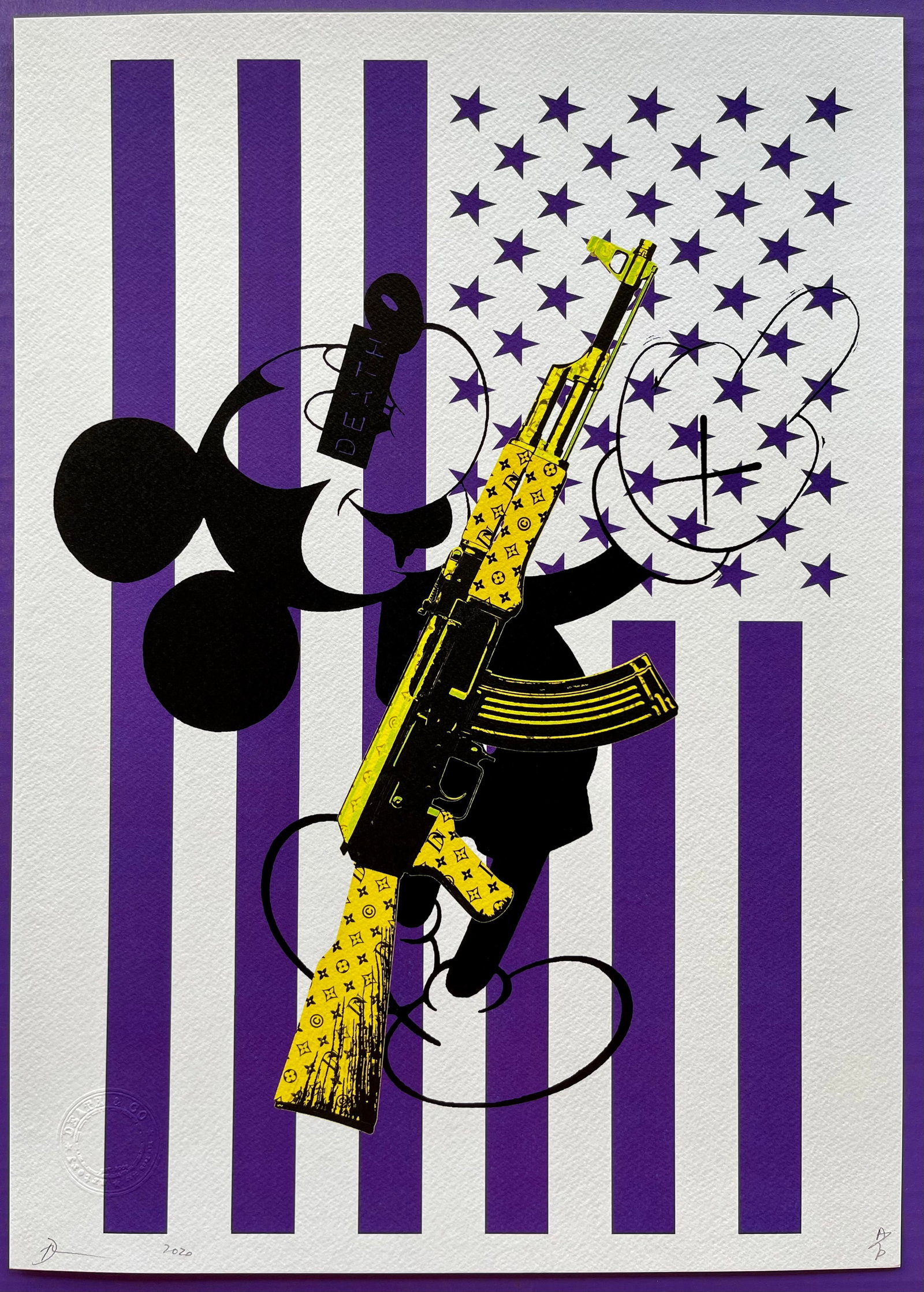 POP ART PRINT GRAFFITI ART MICKEY MOUSE: SIZE: 17.5 X 12.5 INCHES APPROX. UNFRAMED. SIGNED SEALED. SHIPPING IN THE U.S VIA USPS PRIORITY MAIL $15