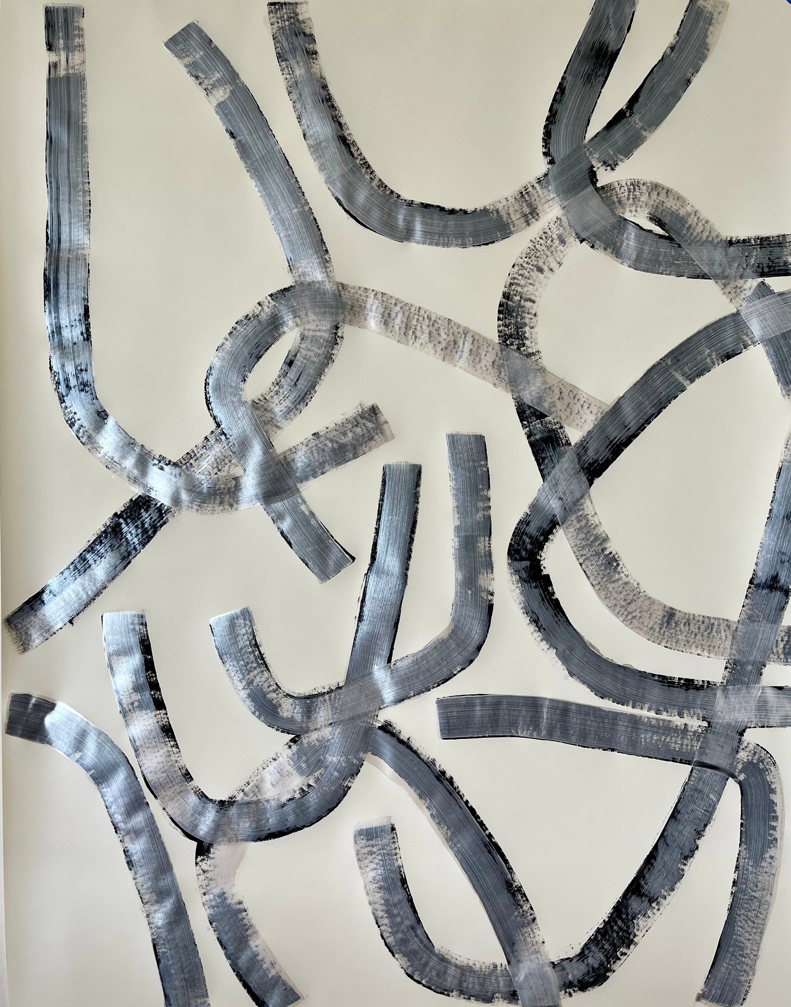 MODERN LARGE ACRYLIC ON PAPER PAINTING: ORIGINAL LARGE ACRYLIC ON PAPER. SIZE: 54X42 INCHES. PAINTING IS UNFRAMED. COMES ROLLED IN A TUBE. SHIPPING IN THE U.S $25
