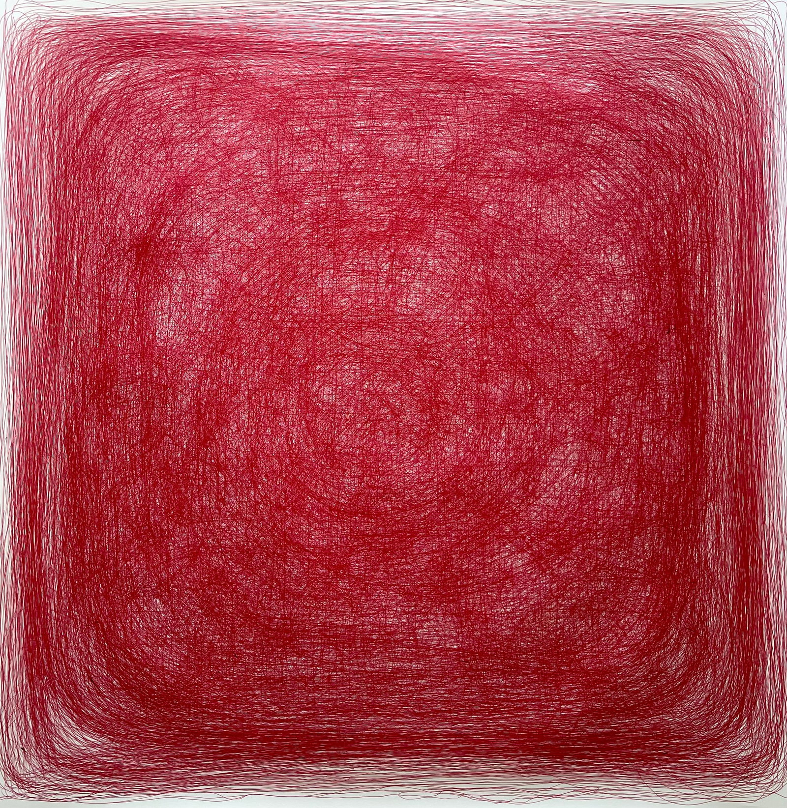LARGE DRAWING RED INK ON PAPER: RED INK ON HEAVYWEIGHT PAPER. SIZE: 36X36 INCHES. DRAWING IS UNFRAMED. SHIPPING VIA USPS PRIORITY MAIL IN THE U.S $25