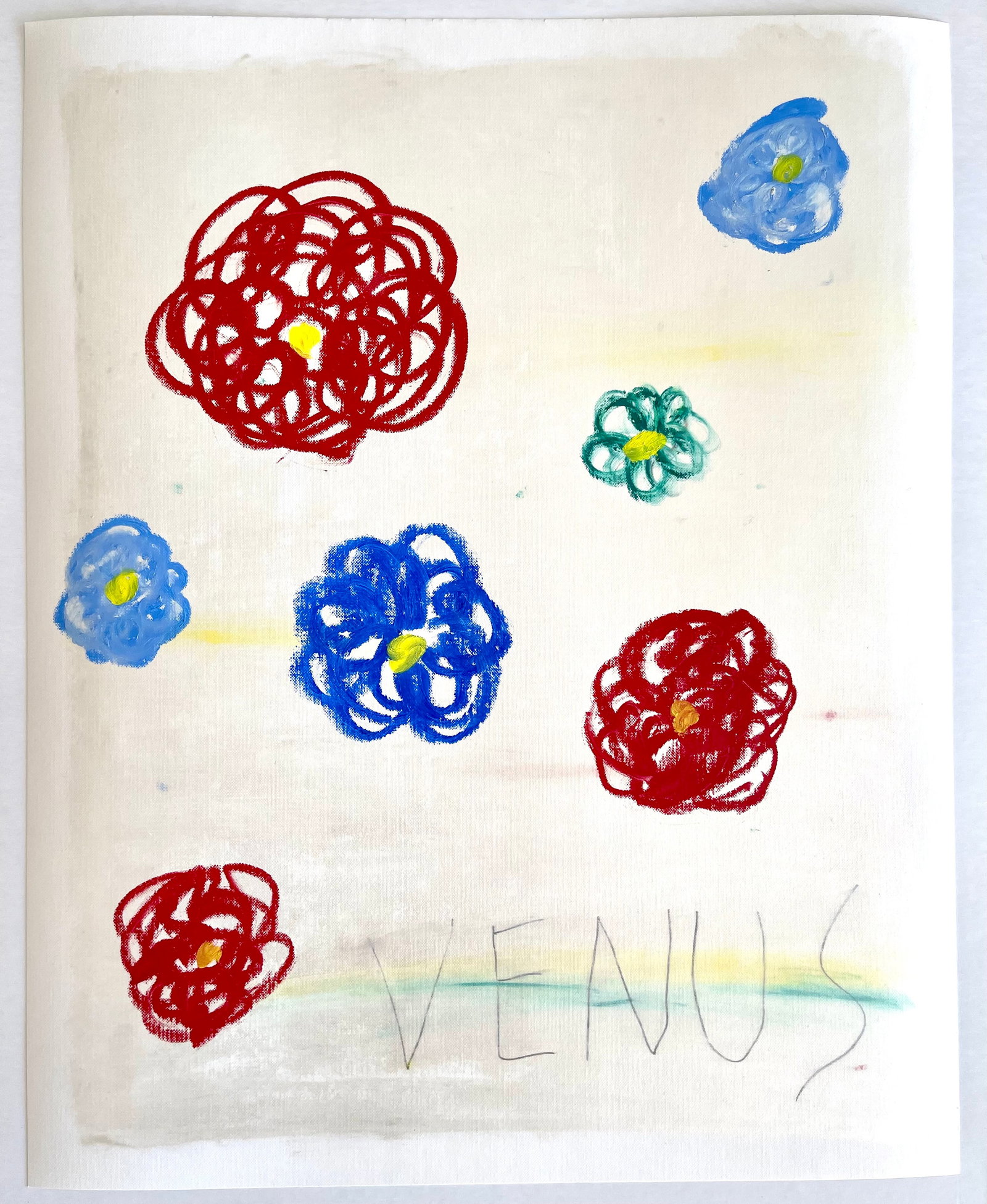 POP ART OIL PASTEL ON PAPER "VENUS": SIZE: 16X20 INCHES. UNFRAMED. SHIPPING IN THE U.S VIA USPS PRIORITY MAIL $20