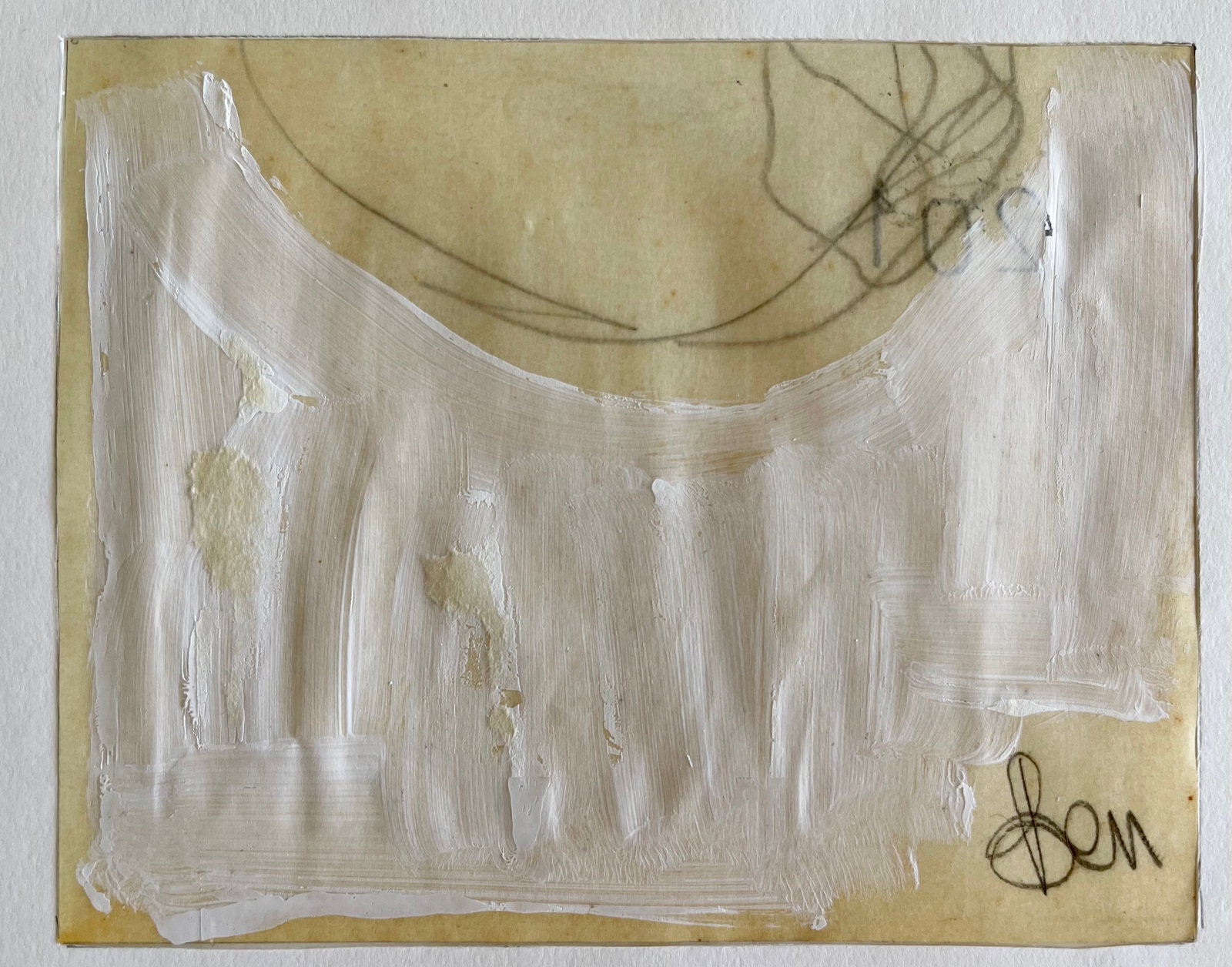 CONTEMPORARY MIXED MEDIA DRAWING: Graphite and acrylic on tracing paper,presented in white paper mount. Painting Size: 5.3 X 4.2 inches approx. Mount Size: 9.5 X 9.5 inches. SHIPPING IN THE U.S VIA USPS PRIORITY MAIL $14