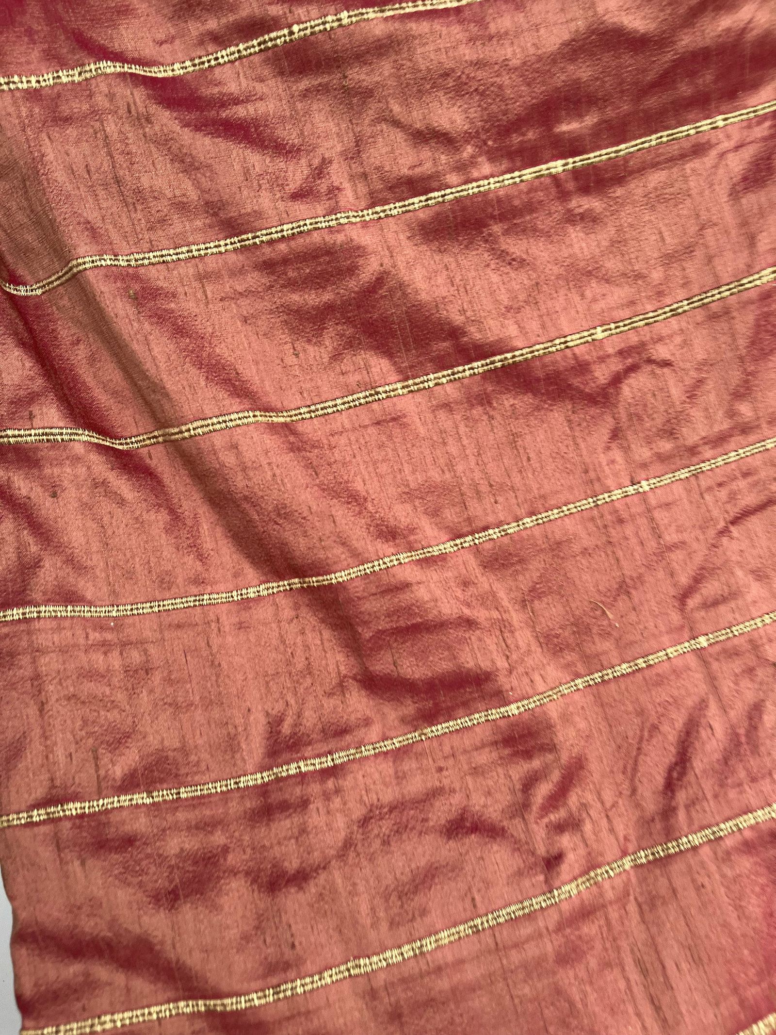Vintage Silk Dupioni Burgundy Fabric Lot 15 Yards 53 in Wide: LOT OF 15 YARDS 53 Inches Wide. Gorgeous Burgundy color with gold-copper shine. Shipping in the U.S Via USPS Priority Mail $30