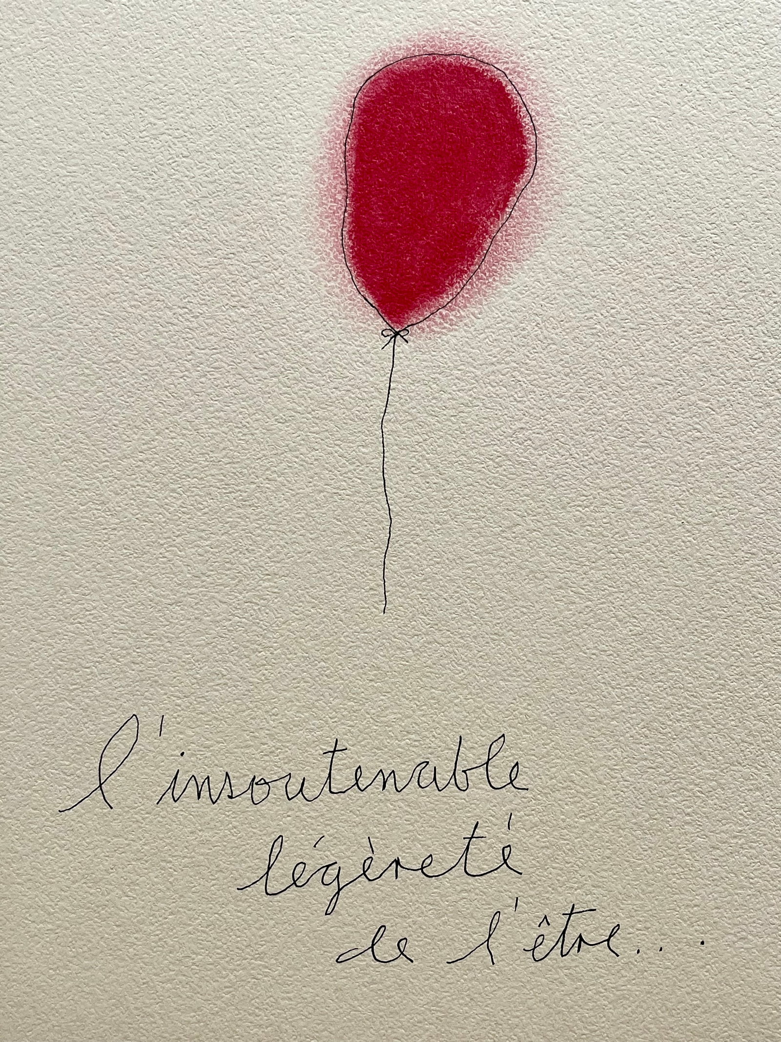 FRENCH NAIVE MINIMALIST DRAWING L'INSOUTENABLE LEGERETE DE L'ETRE: ORIGINAL DRAWING INK AND OIL ON PAPER BOARD. UNFRAMED. SIZE: 10 X 8 Inches approx. SHIPPING IN THE U.S VIA USPS PRIORITY MAIL $18. INTERNATIONAL $ 45.