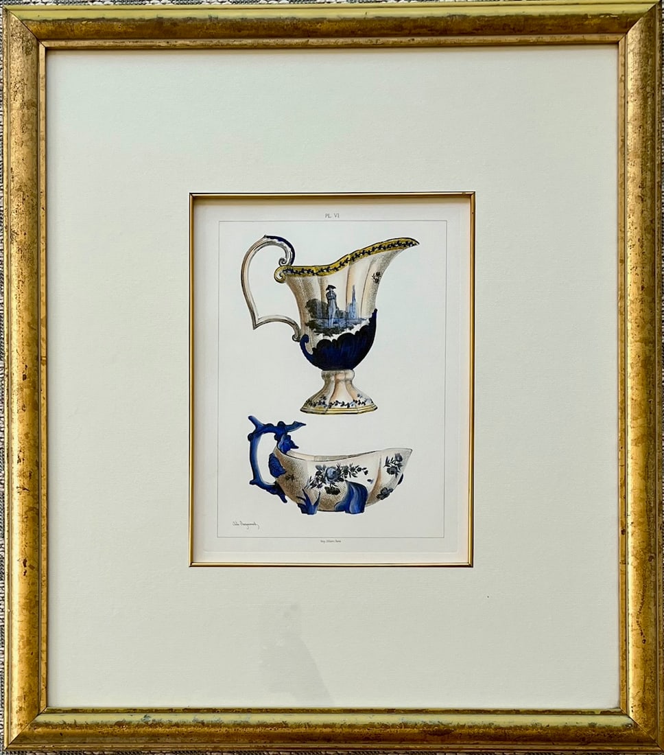 JULES JACQUEMART FRAMED ETCHING FRENCH PORCELAIN (1 of 9)
