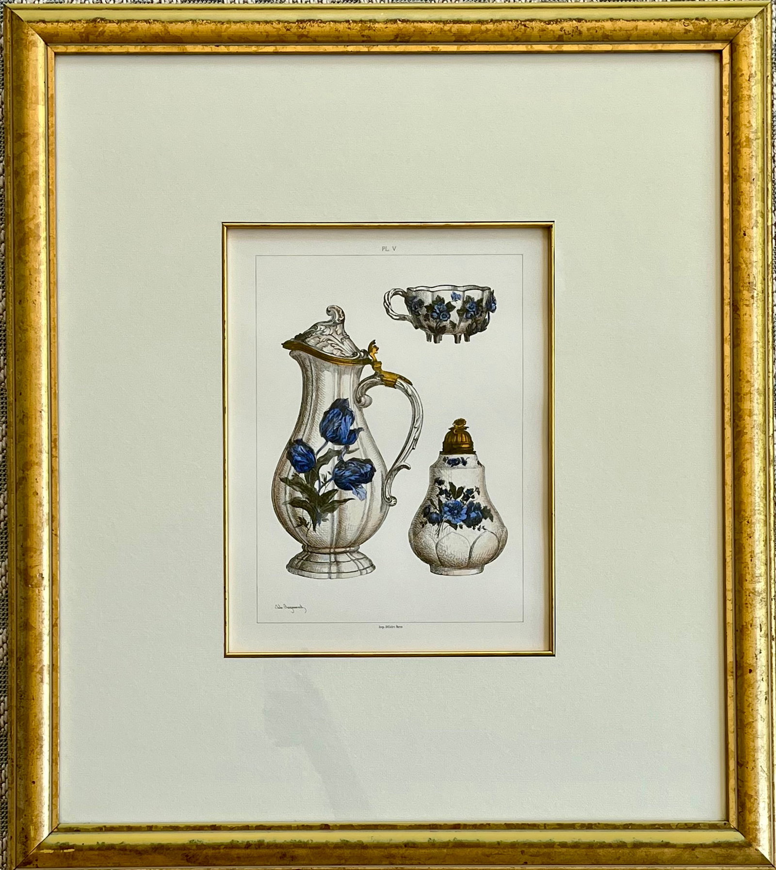 JULES JACQUEMART FRAMED ETCHING FRENCH PORCELAIN (1 of 7)