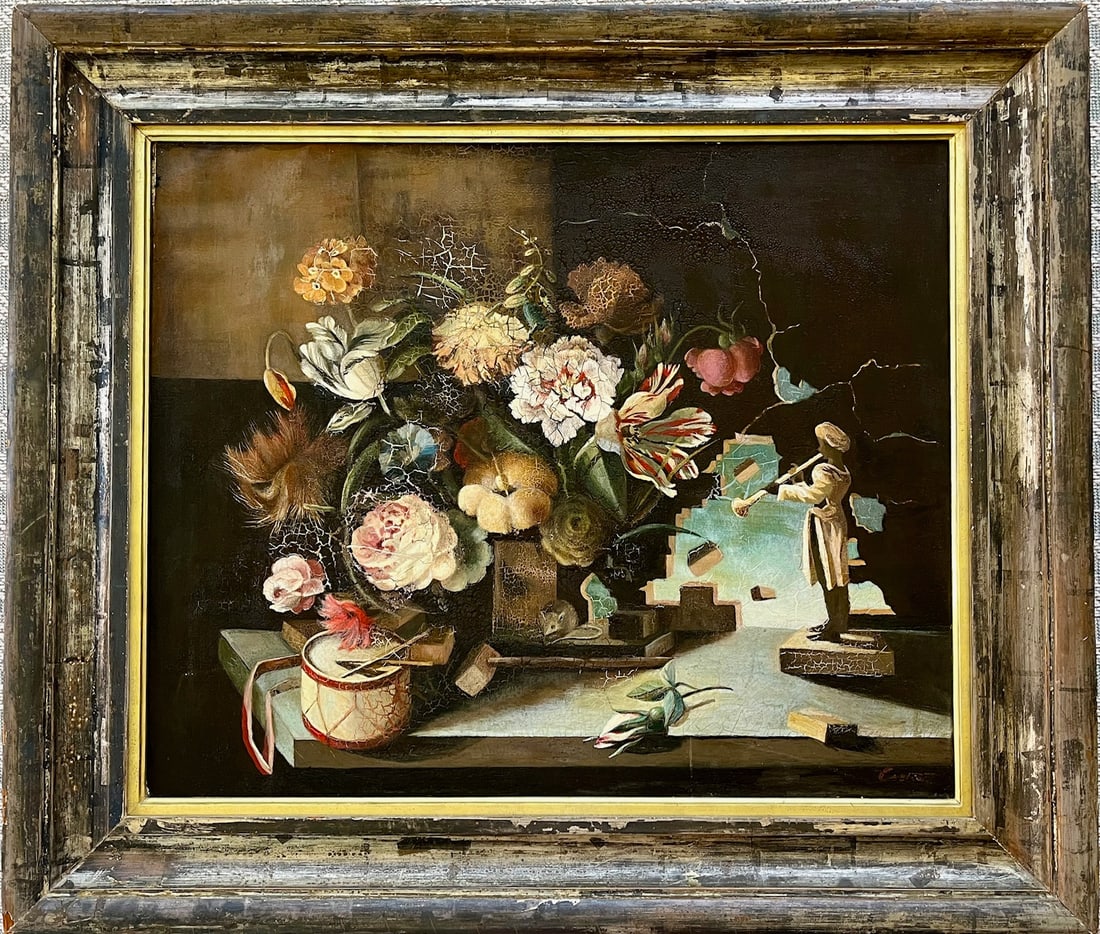 ORIGINAL FLORAL STILL LIFE OIL ON CANVAS SIGNED CASTOU (Germany, 1899 - 1978) (1 of 7)