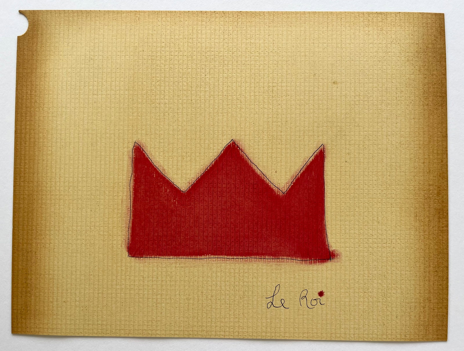 FRENCH NAIVE MINIMALIST DRAWING "LE ROI" (1 of 3)