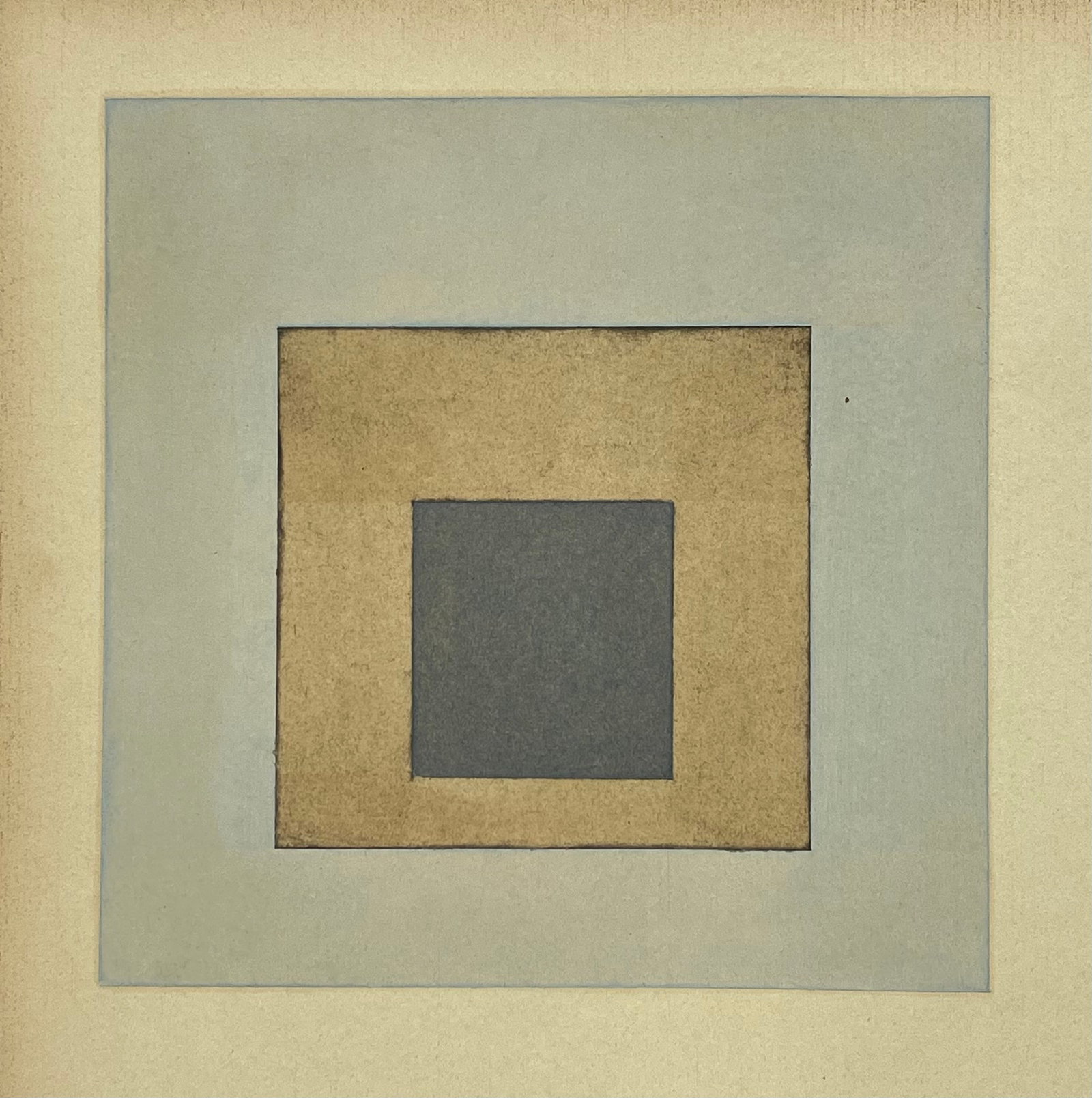 Vintage Geometric Minimalist Painting Oil on Paper: Vintage abstract oil painting on paper. Unframed. Size: Approx. 9.5 X 10 inches. Unsigned. SHIPPING IN THE U.S VIA USPS PRIORITY MAIL $16