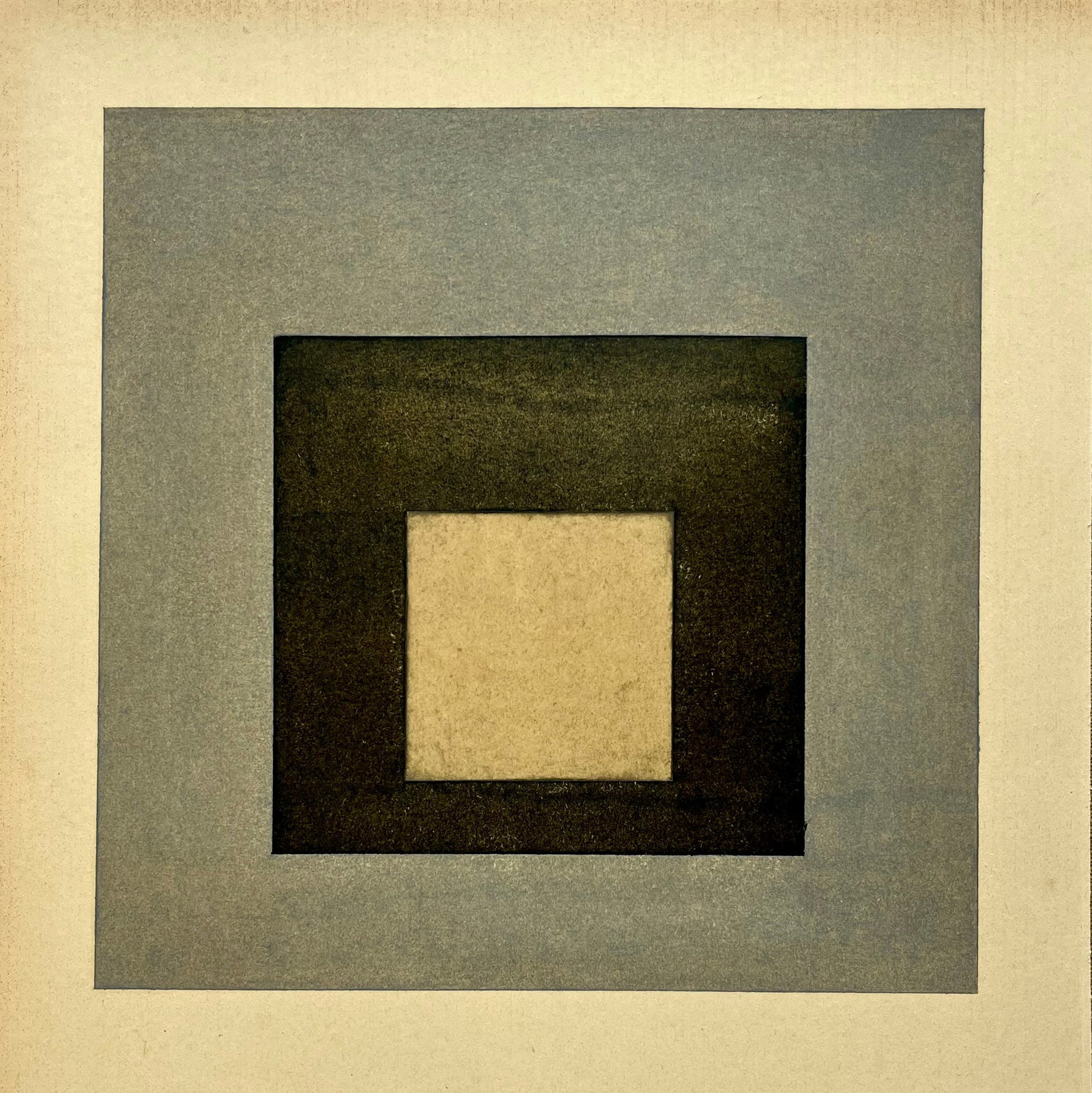 Vintage Geometric Minimalist Painting Oil on Paper: Vintage abstract oil painting on paper. Unframed. Size: Approx. 9.5 X 10 inches. Unsigned. SHIPPING IN THE U.S VIA USPS PRIORITY MAIL $16