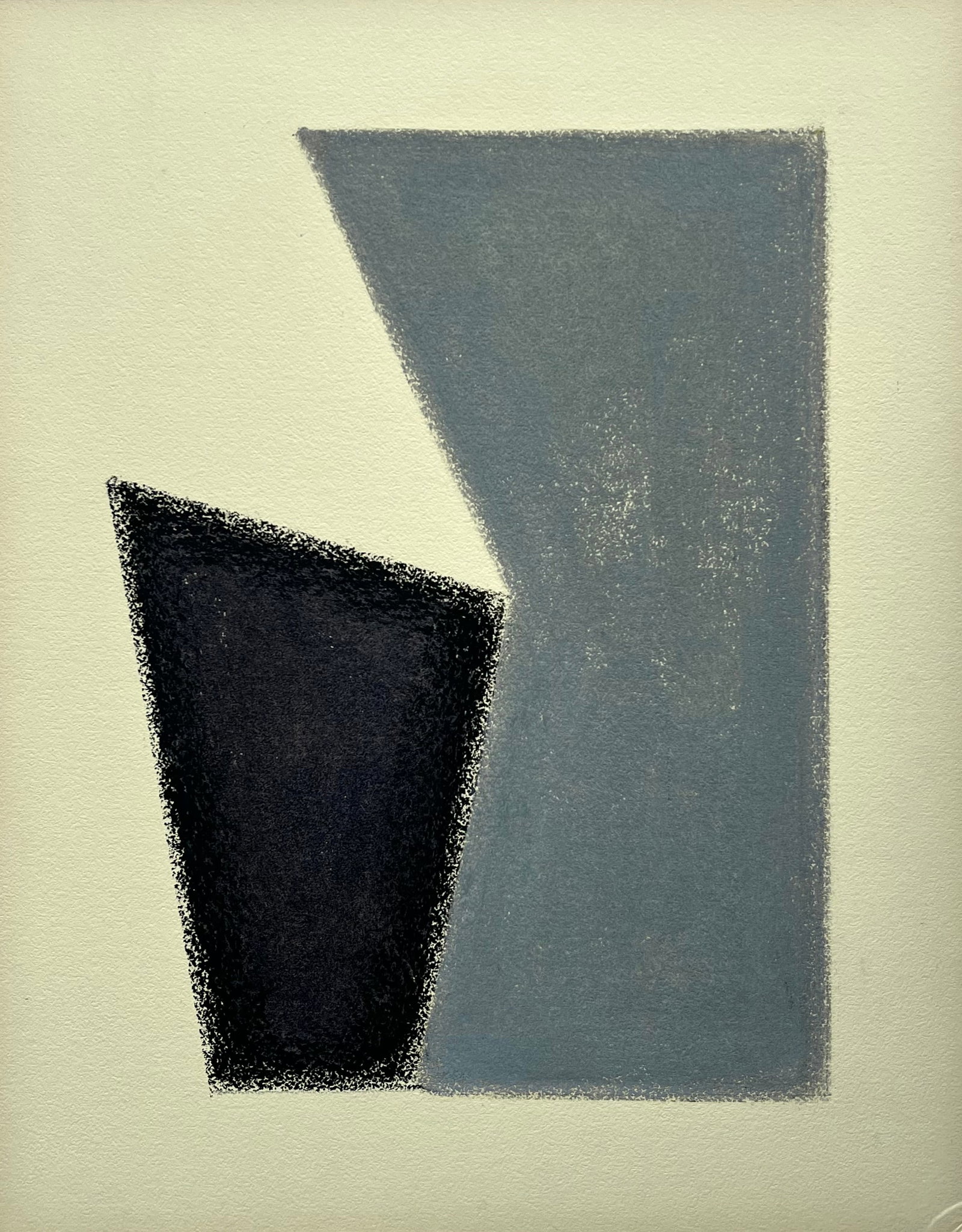 Vintage French Geometric Minimalist Painting Oil on Paper Board: Vintage minimalist oil stick on paper board. Unframed. Size: Approx. 11 X 14 inches. Unsigned. SHIPPING IN THE U.S VIA USPS PRIORITY MAIL $16