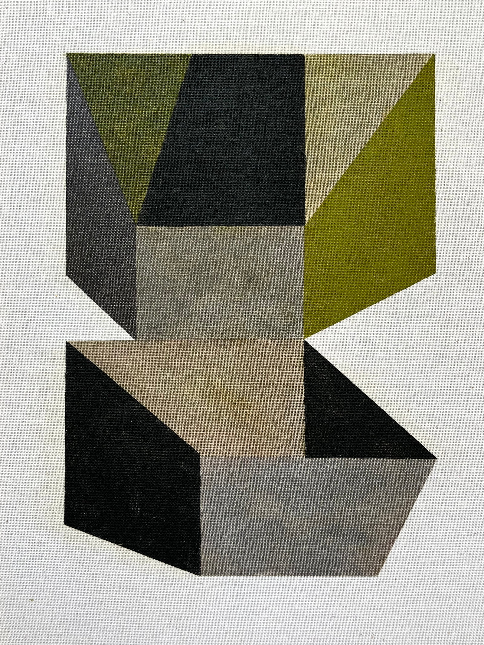 Vintage Minimalist Geometric Oil Painting: Original Vintage geometric abstract oil painting on linen board. Measures approx. 12.7 x 9.5 inches. UNFRAMED. SHIPPING IN THE U.S VIA USPS PRIORITY MAIL $16